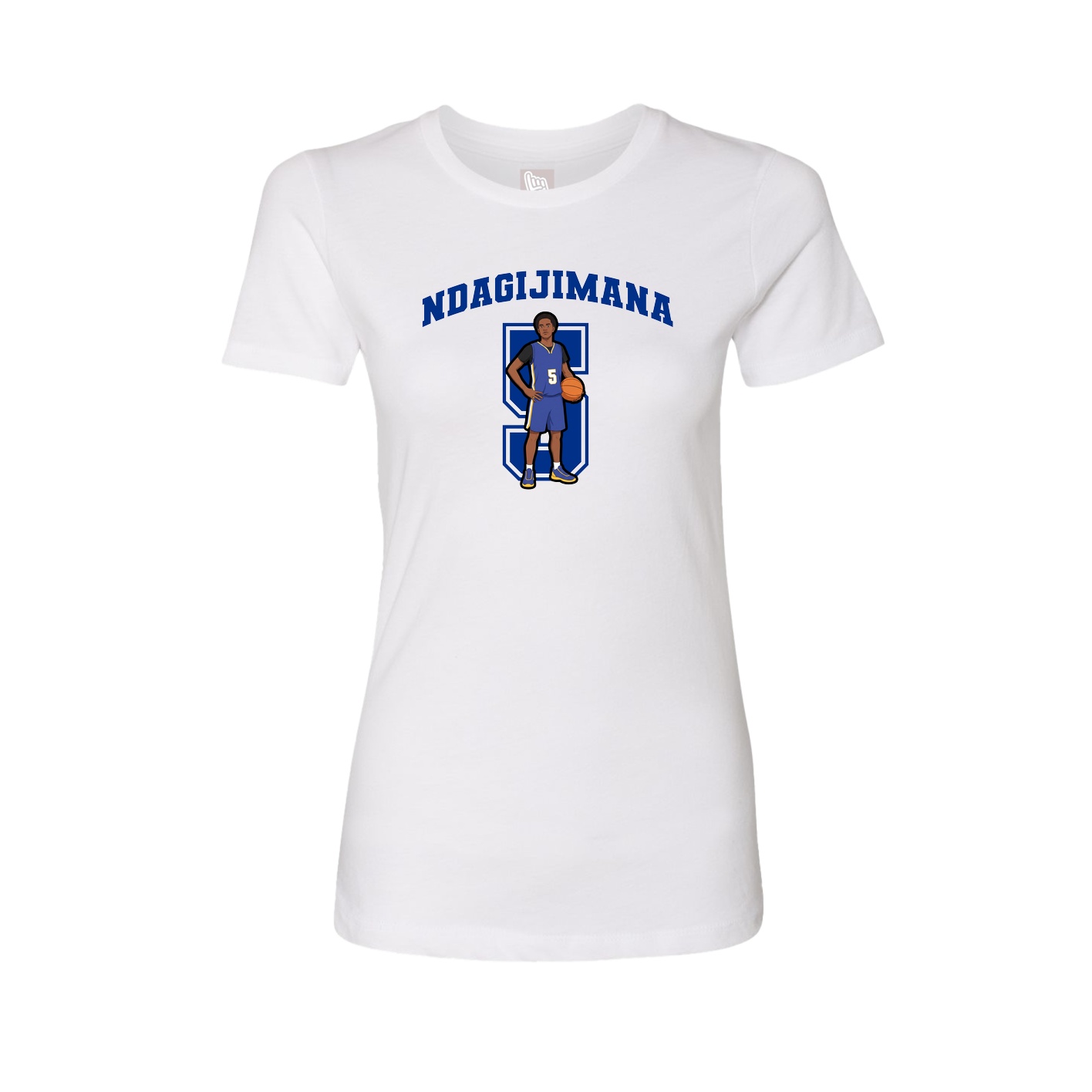 Fitted Women's Tee — Number in White