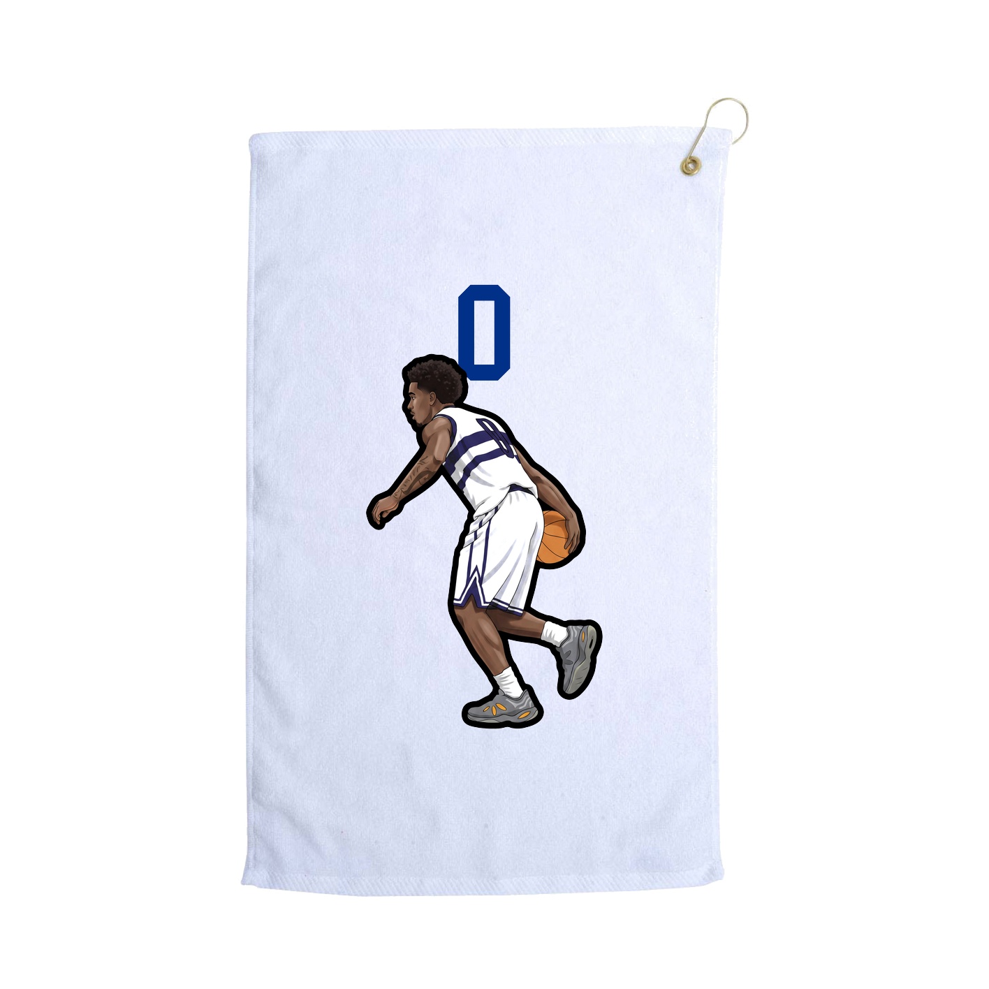Golf Towel — Number Top in White