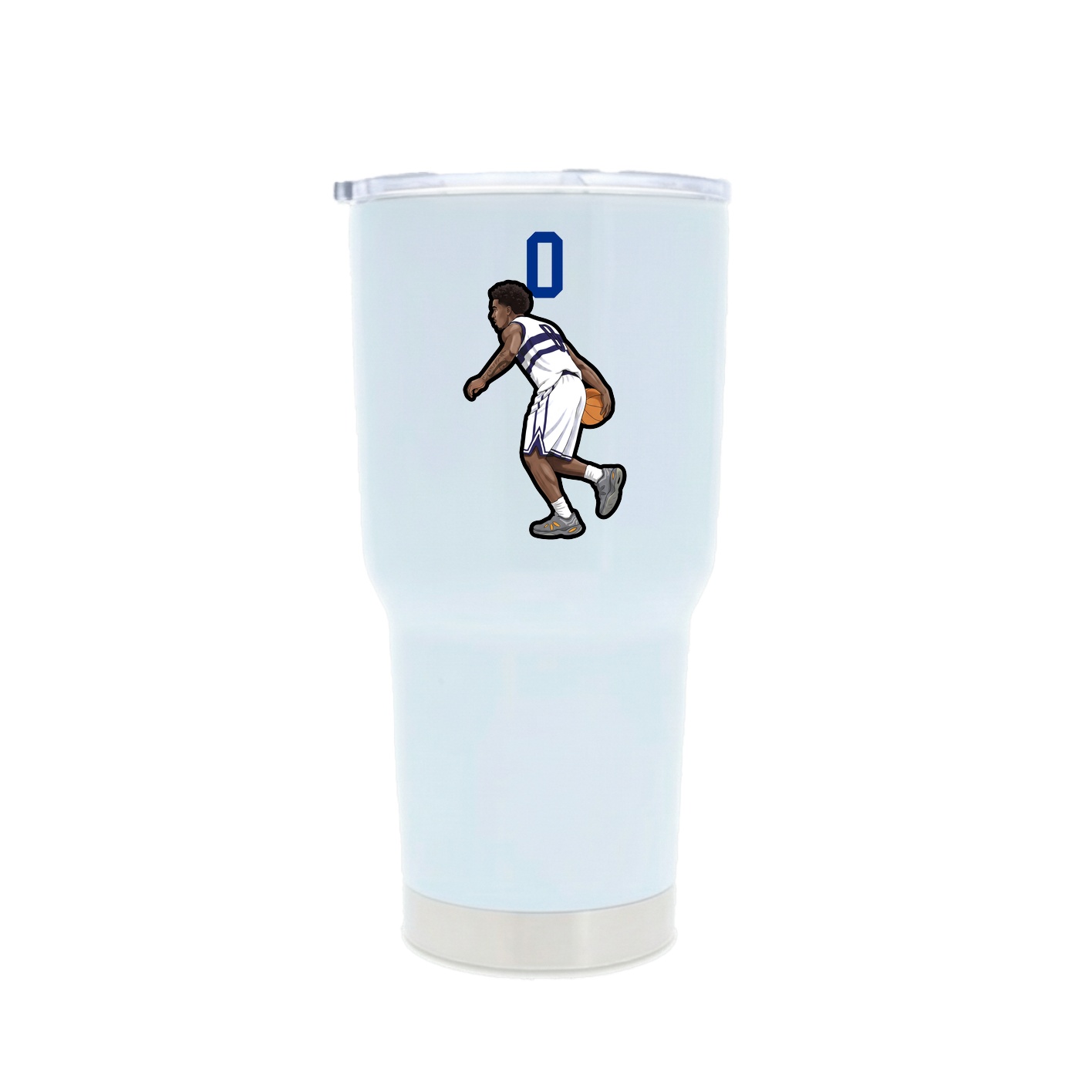 30oz Stainless Steel Tumbler — Number Top in White
