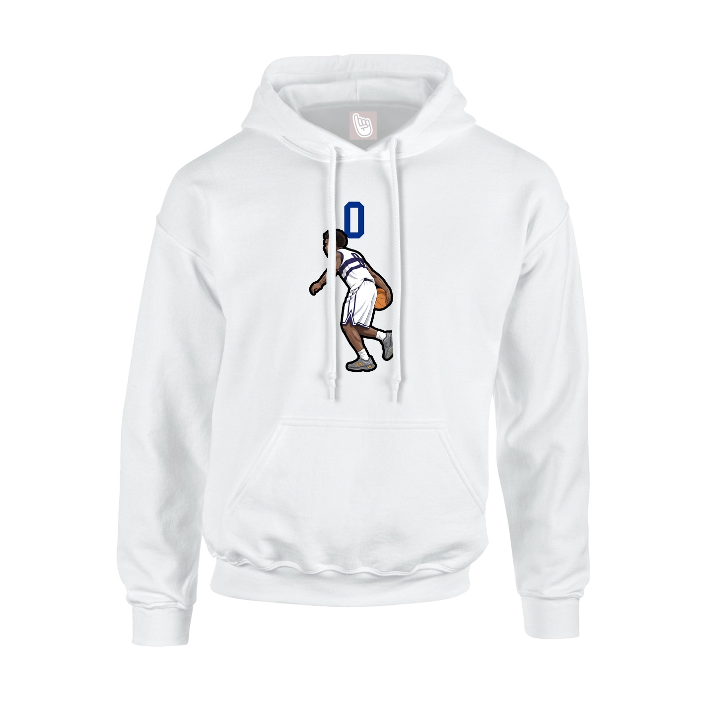 Youth Hoodie — Number Top in White