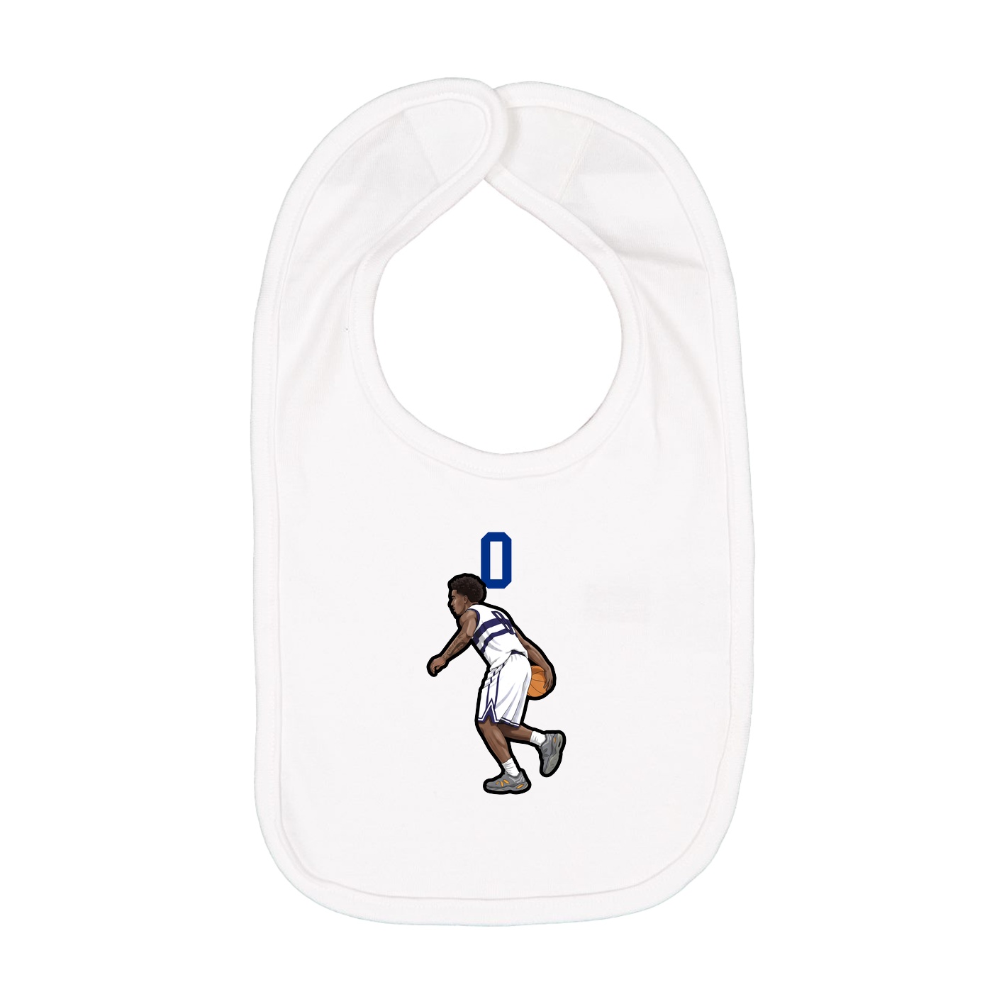 Infant Bib — Number Top in White
