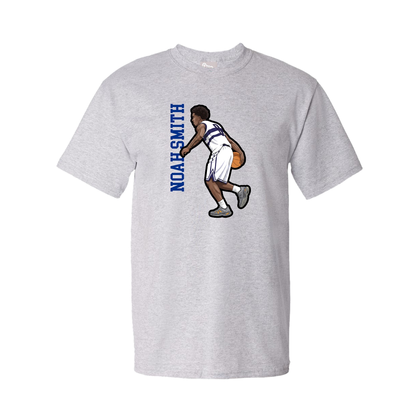 Tee — Name Vertical in Grey