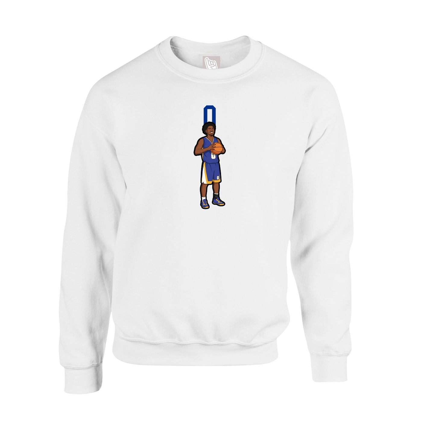 Fleece Crew — Number Top in White