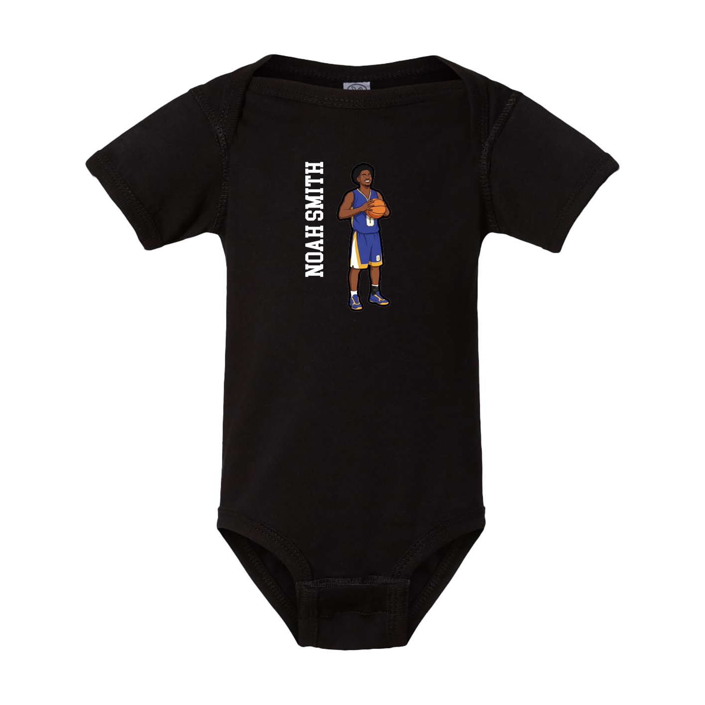 Baby Onesie — Name Vertical in Black