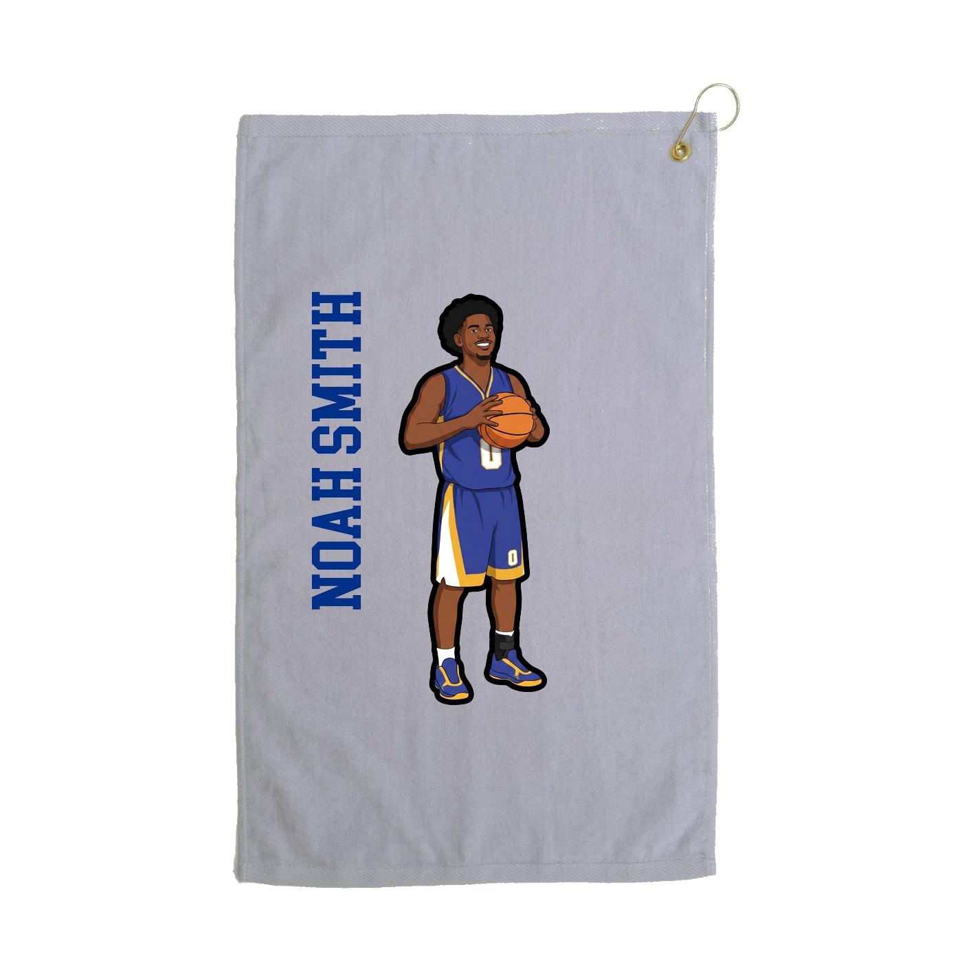 Golf Towel — Name Vertical in Grey