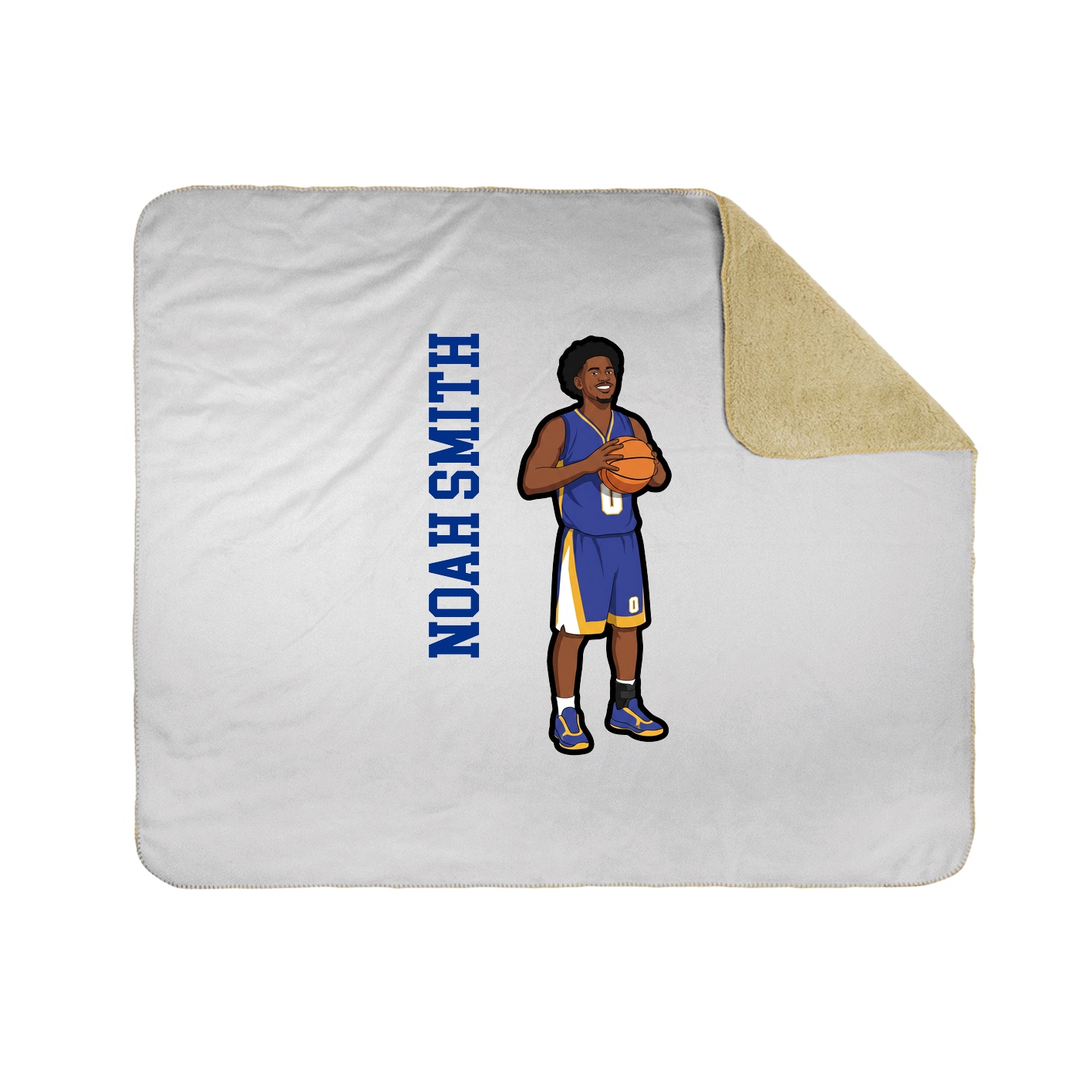 Throw Blanket — Name Vertical in White