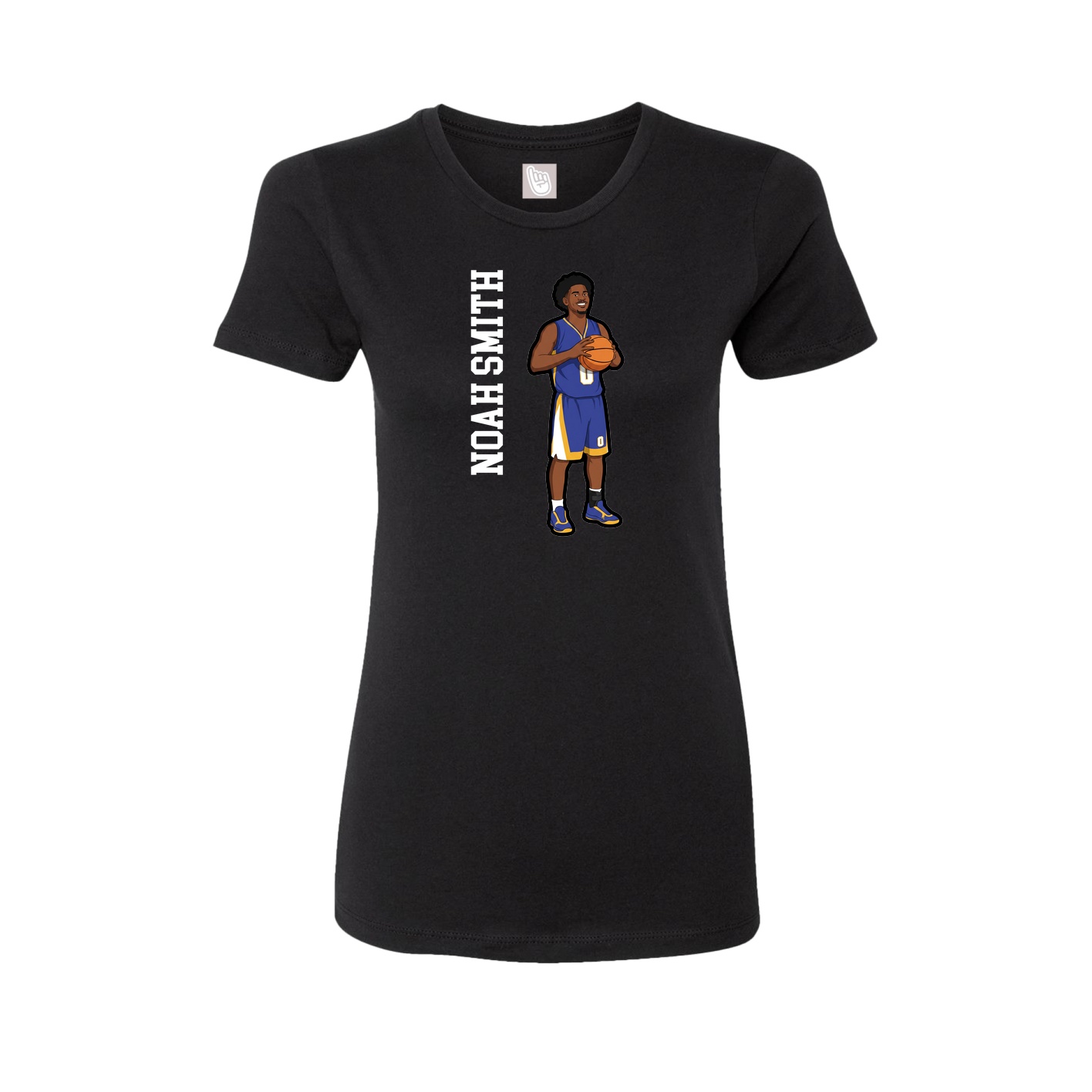 Womens Tee — Name Vertical in Black