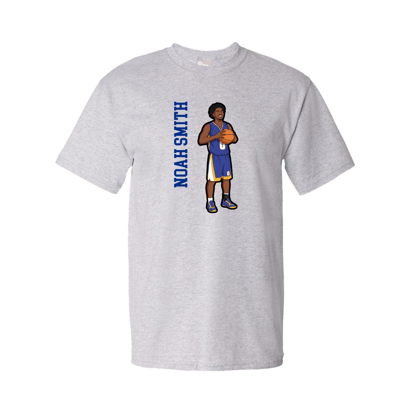 Youth Tee — Name Vertical in Grey