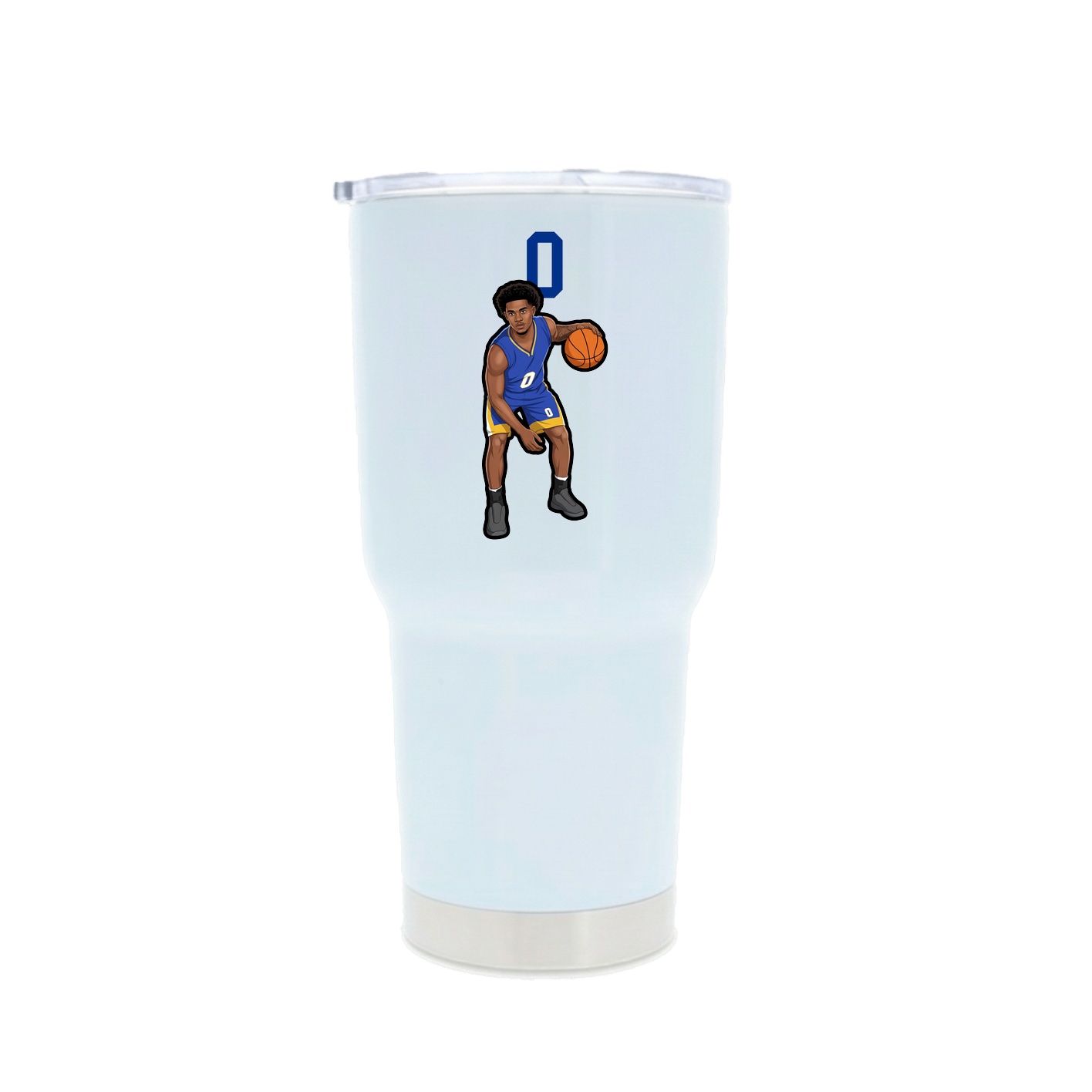 30oz Stainless Steel Tumbler — Number Top in White