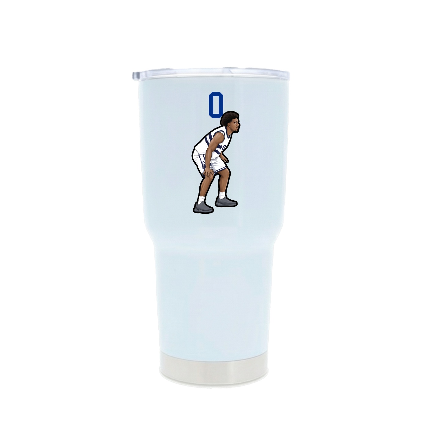 30oz Stainless Steel Tumbler — Number Top in White