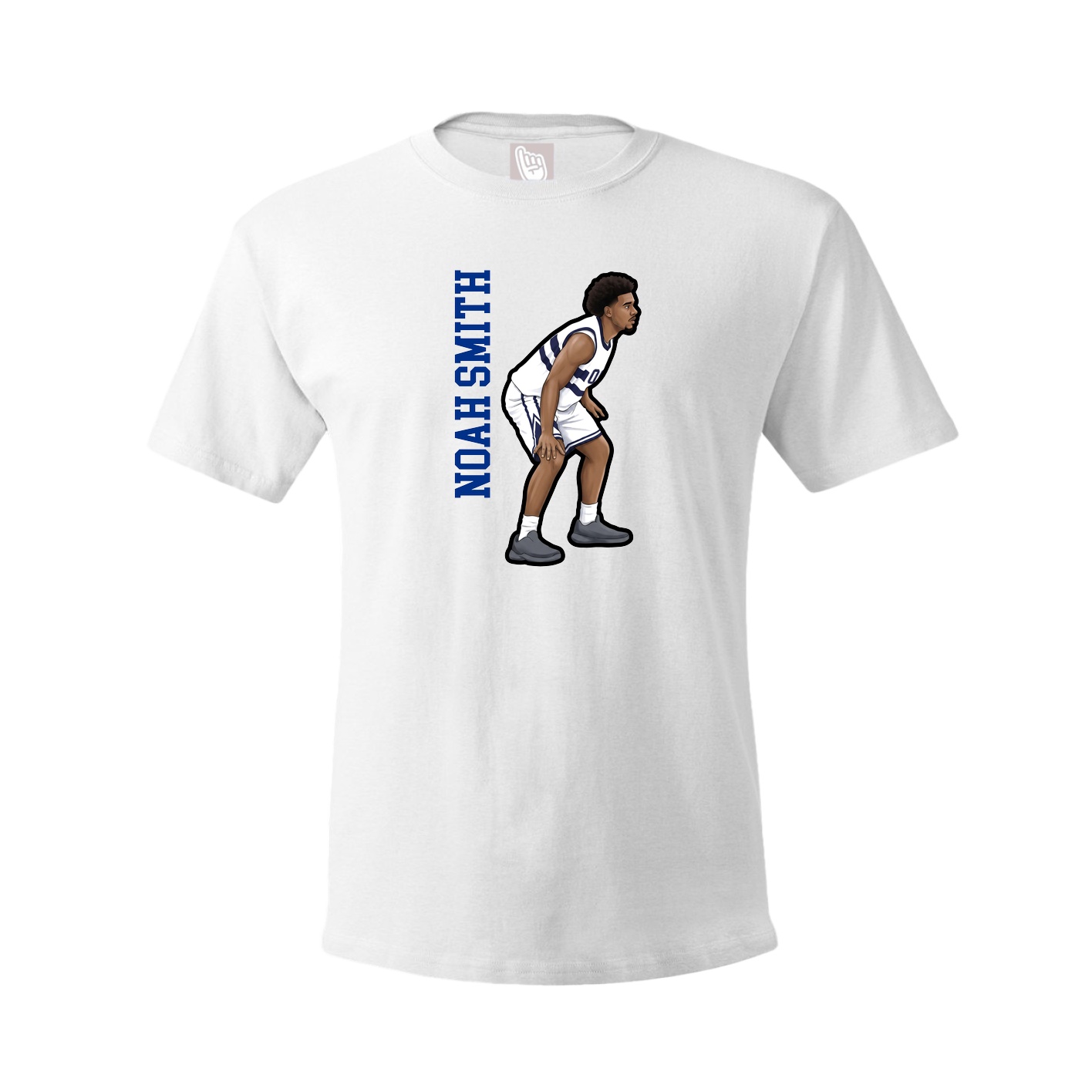 Youth Tee — Name Vertical in White