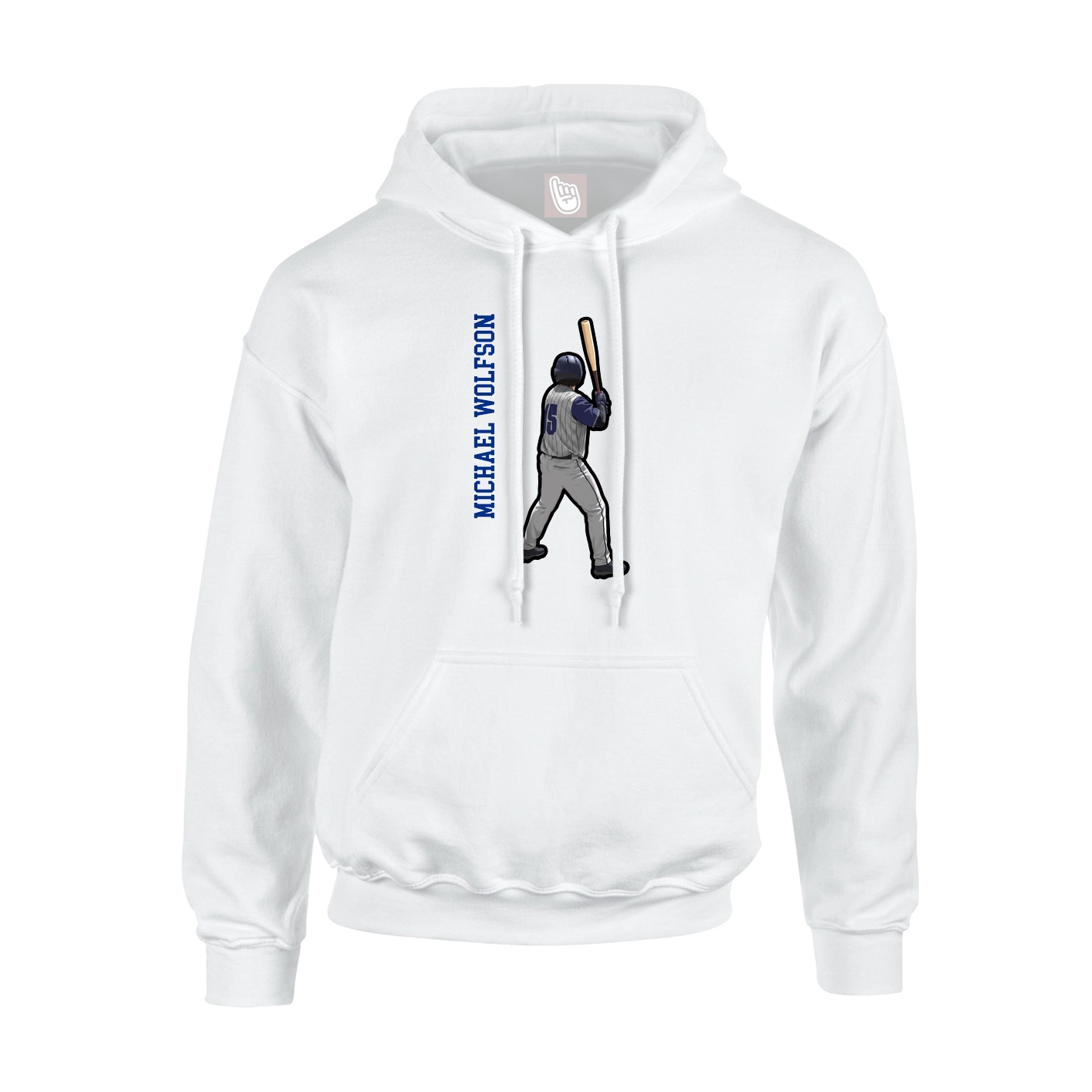 Hoodie — Name Vertical in White