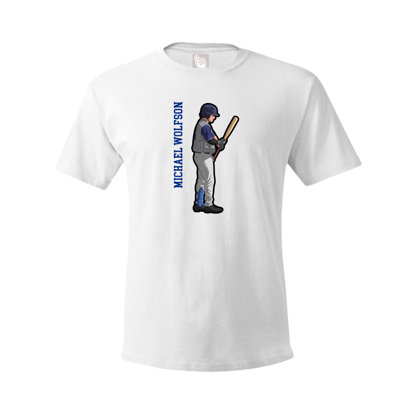 Youth Tee — Name Vertical in White