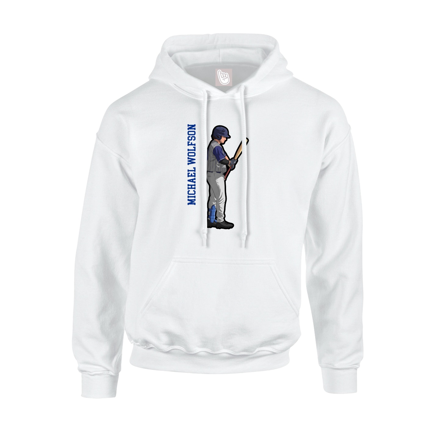 Hoodie — Name Vertical in White