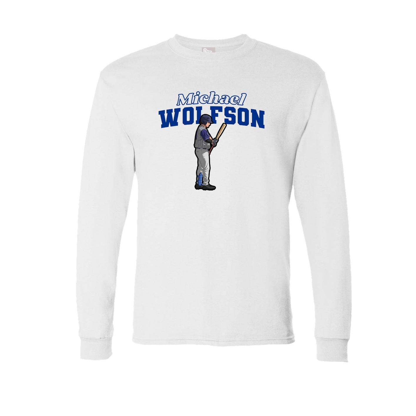 Long Sleeve Tee — Name Arch in White
