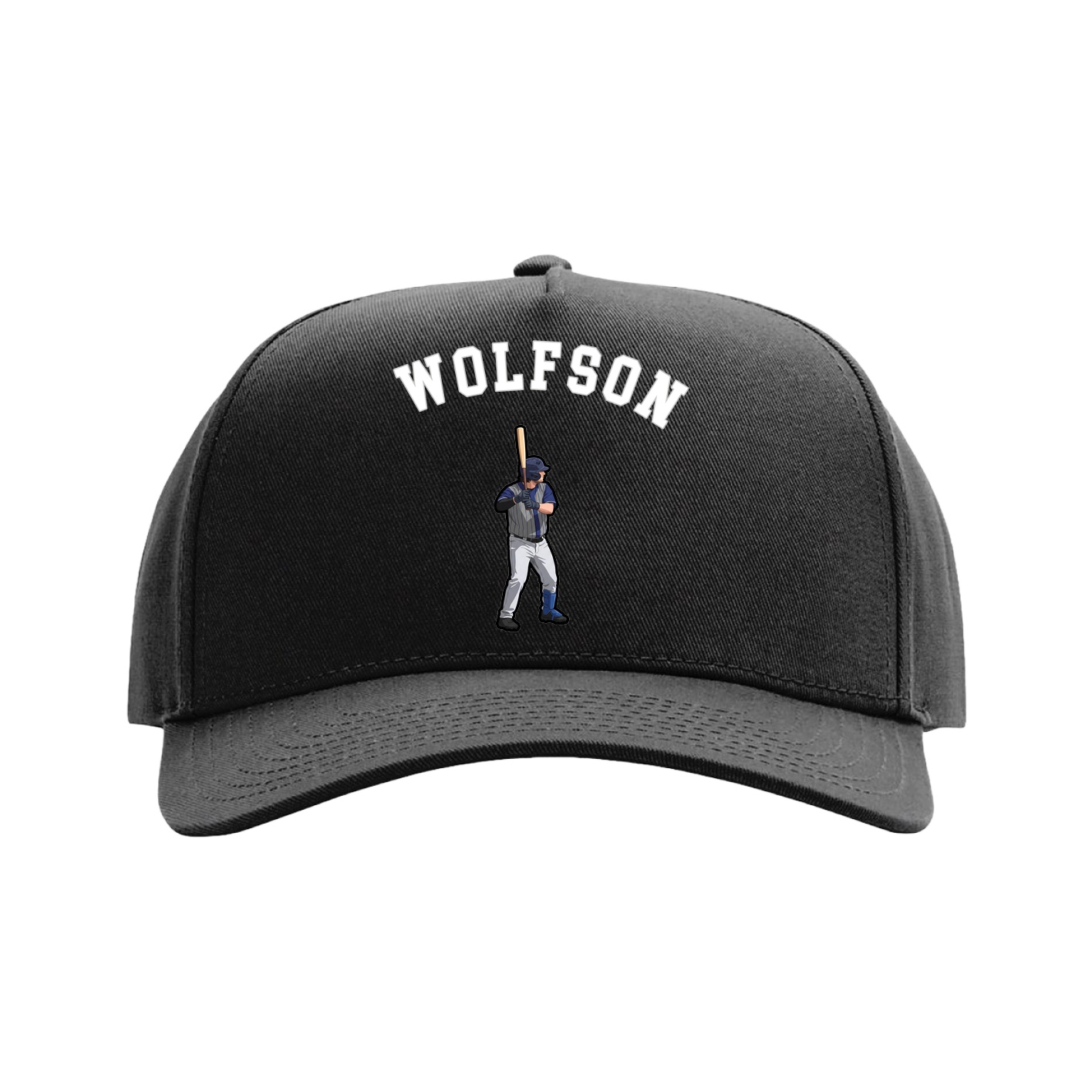 Full Fabric Five-Panel Champ Cap — Shirsey Arch in Black
