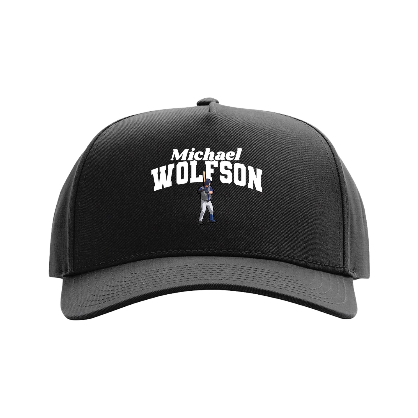 Full Fabric Five-Panel Champ Cap — Signature Arch in Black