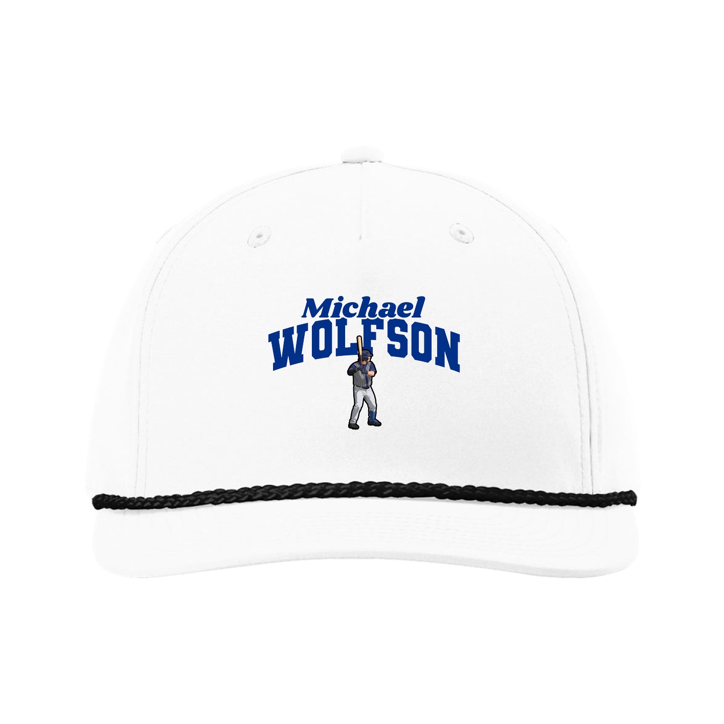 Five-Panel Classic Rope Cap — Signature Arch in White
