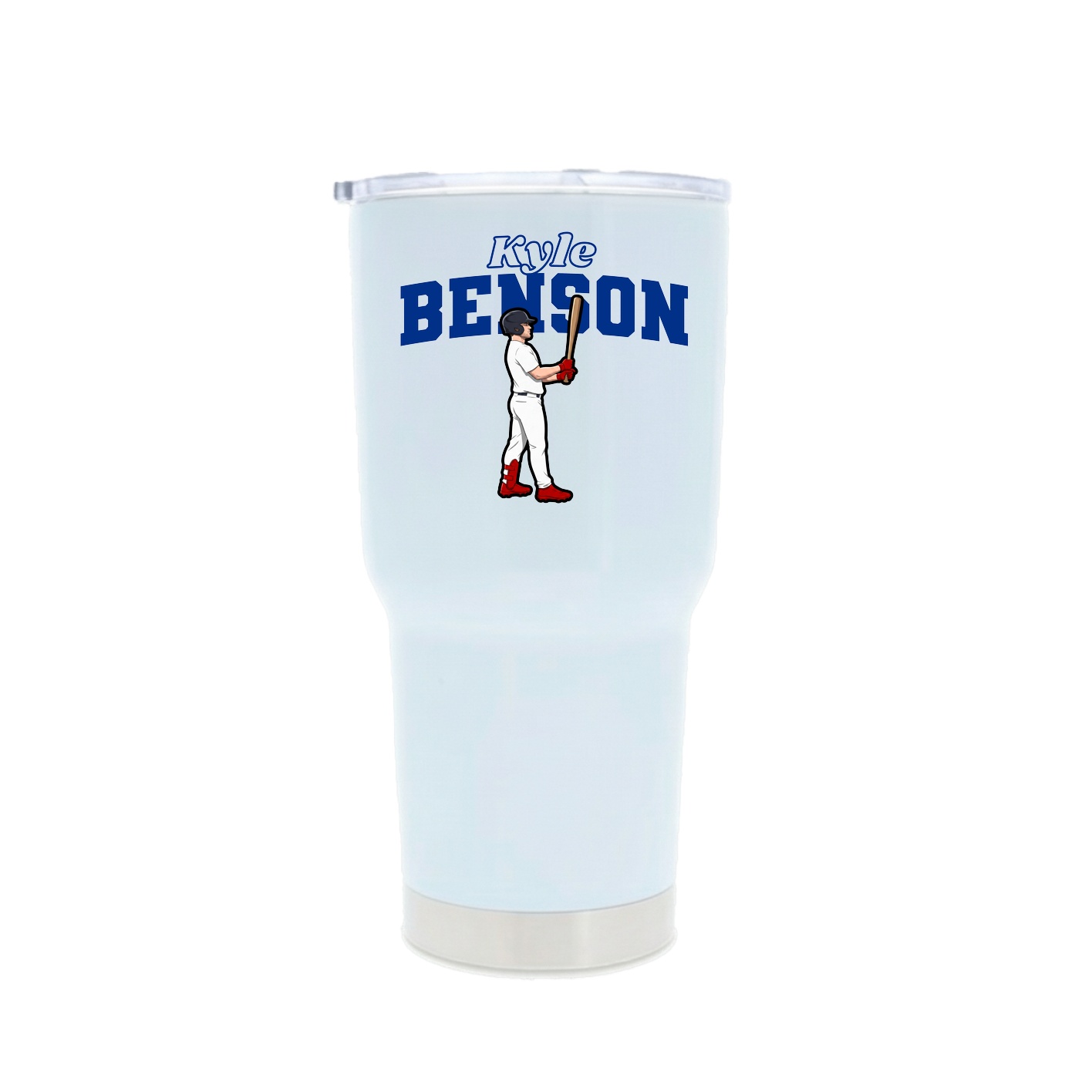 30oz Stainless Steel Tumbler — Name Arch in White