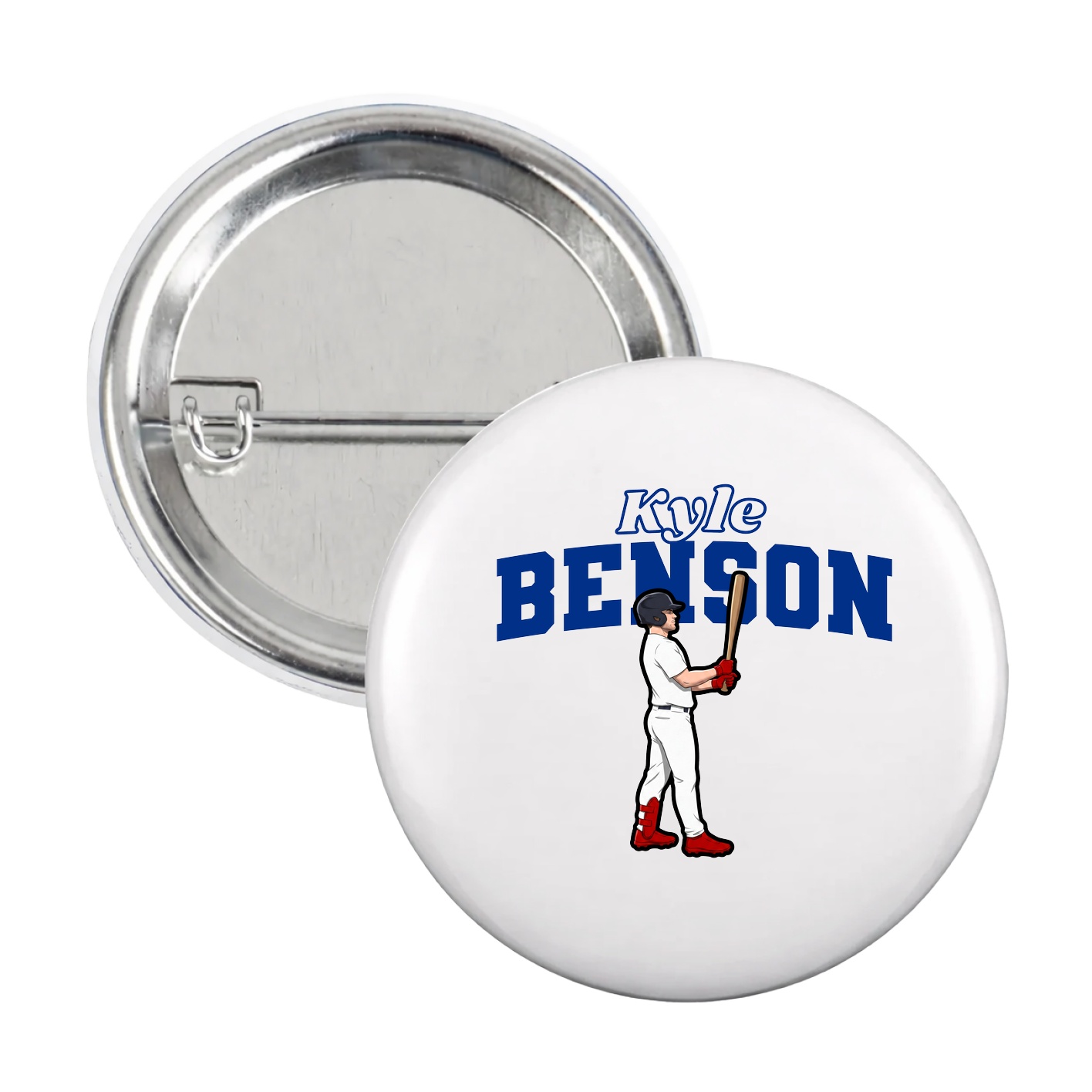 Game Day Button — Name Arch in White