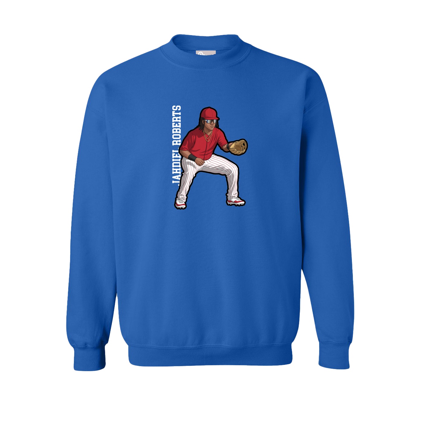 Fleece Crew — Name Vertical in Royal