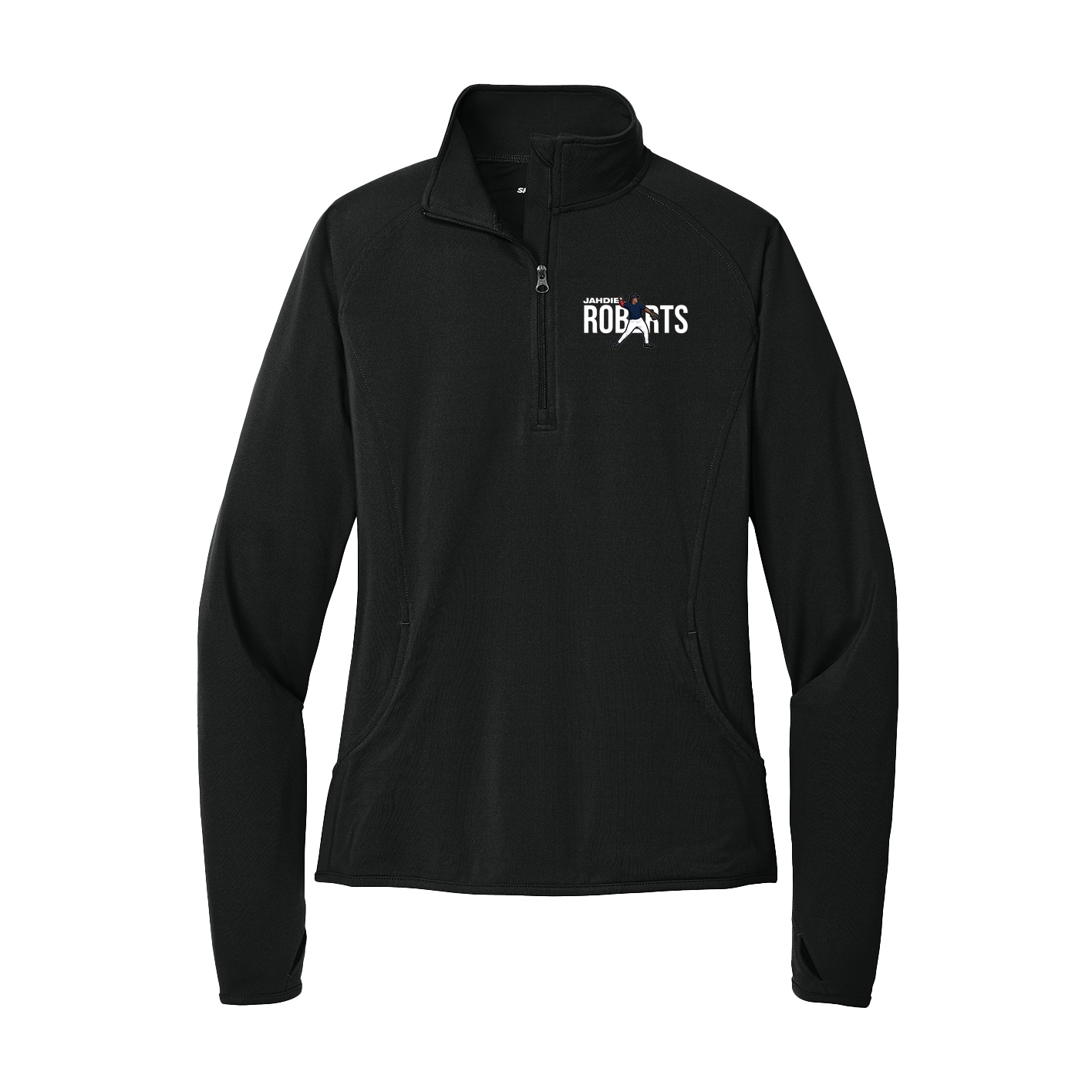 Women's Q-Zip Pullover — Player Name in Black