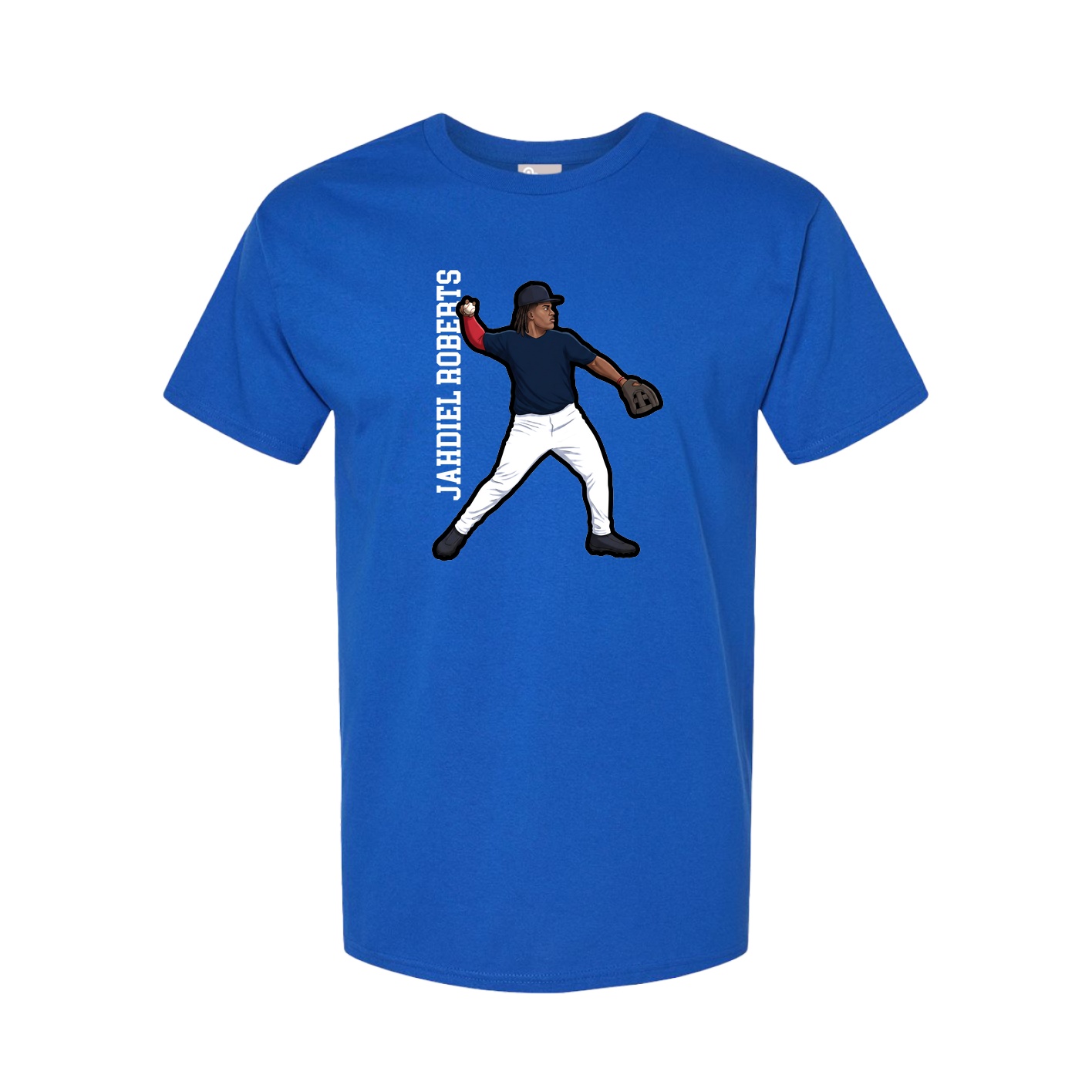 Youth Tee — Name Vertical in Royal