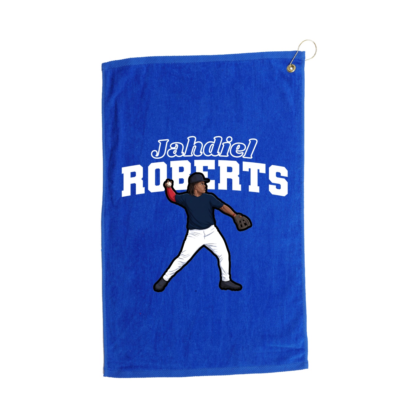 Golf Towel — Name Arch in Royal