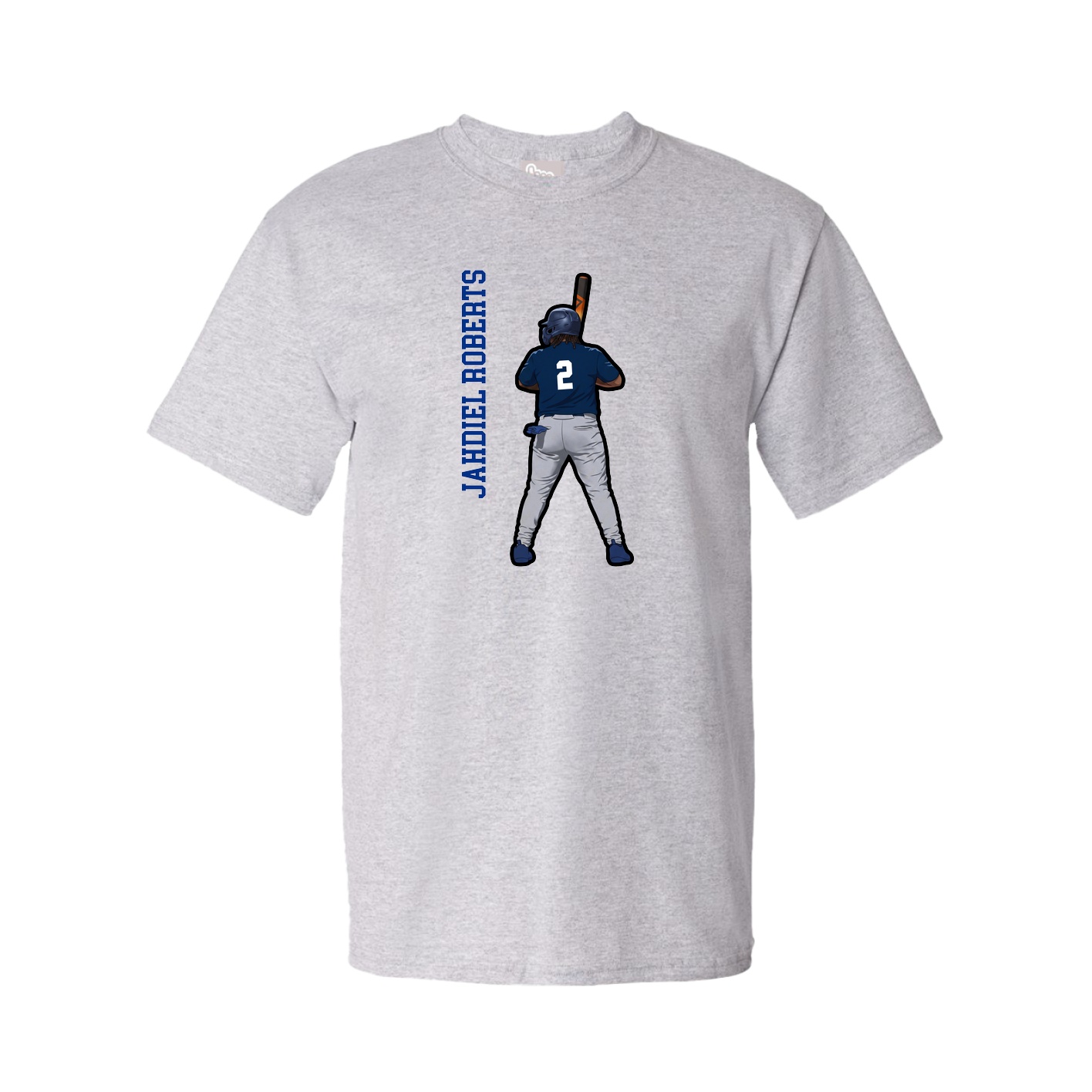 Tee — Name Vertical in Grey