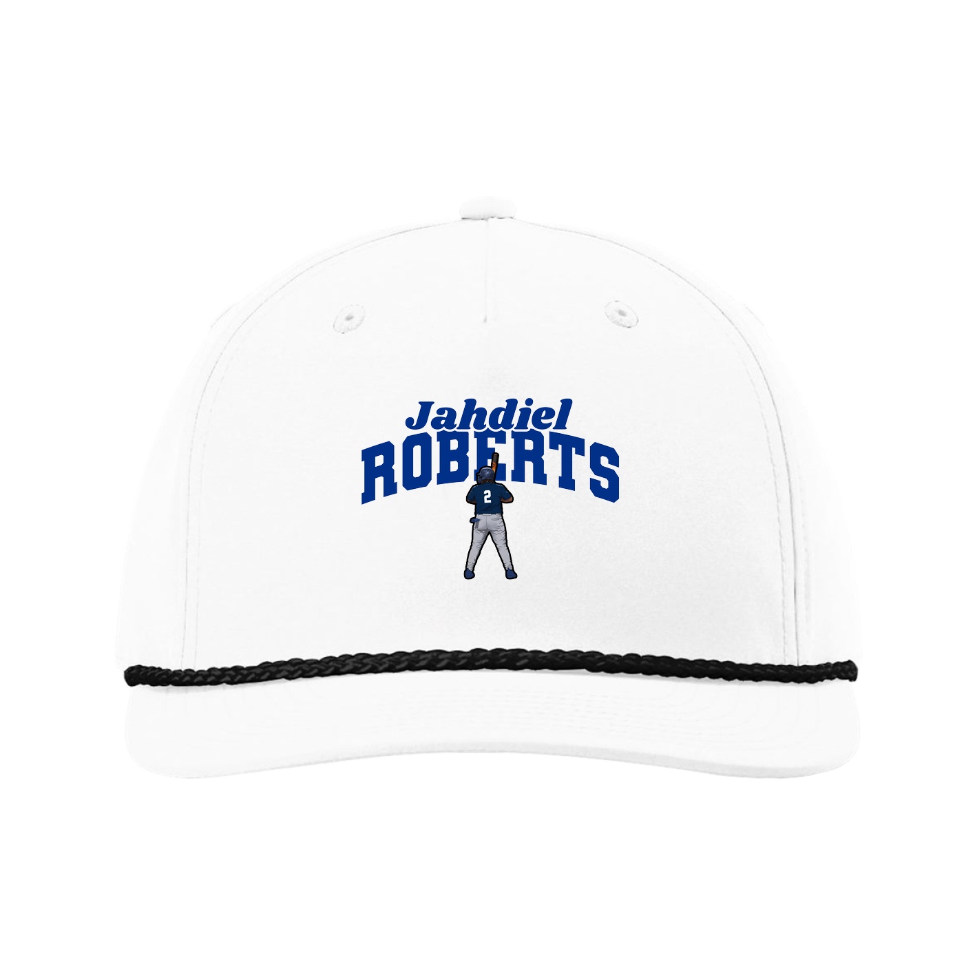 Five-Panel Classic Rope Cap — Signature Arch in White