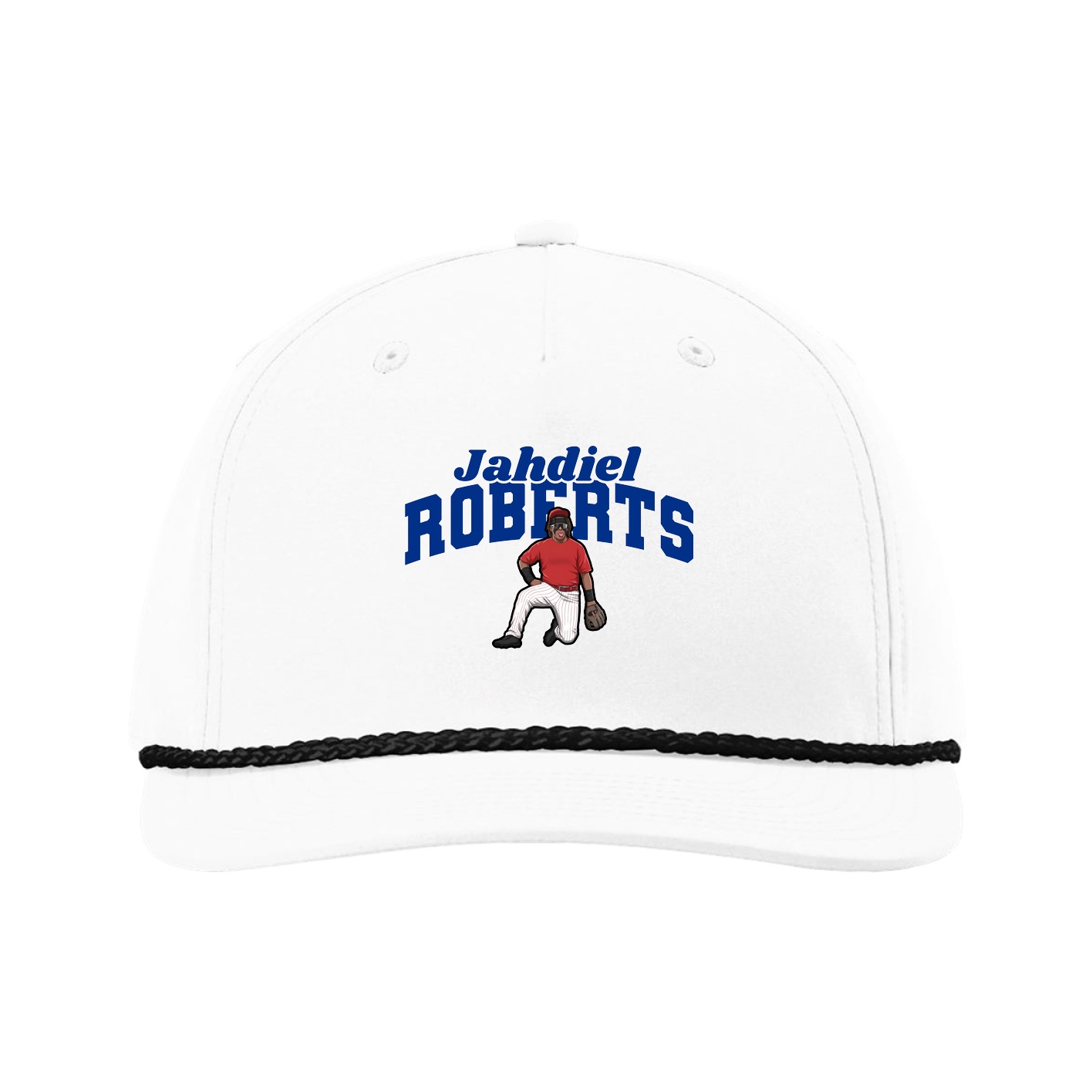 Five-Panel Classic Rope Cap — Signature Arch in White