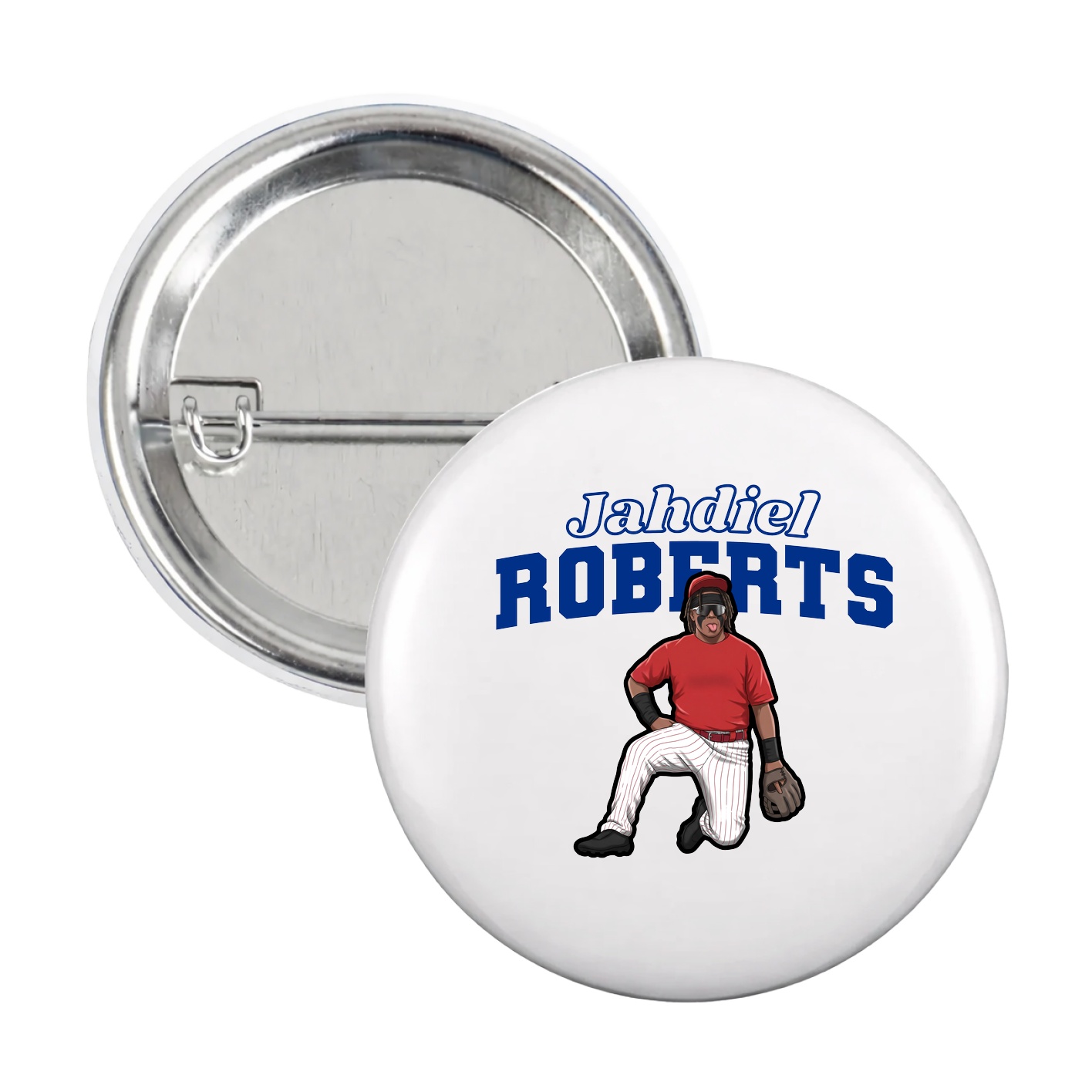 Game Day Button — Name Arch in White