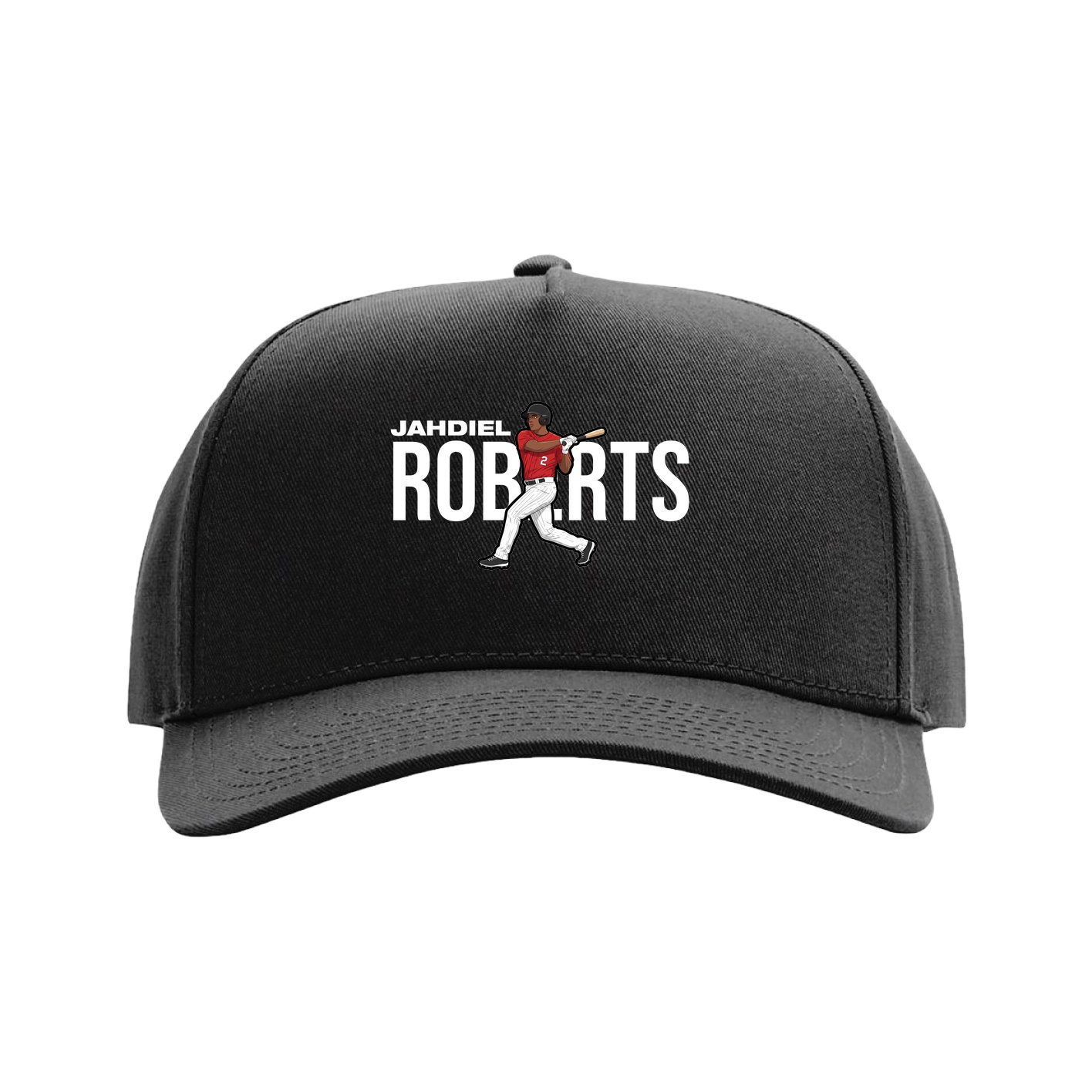 Full Fabric Five-Panel Champ Cap — Player Name in Black