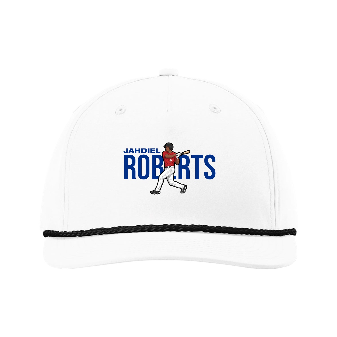 Five-Panel Classic Rope Cap — Player Name in White