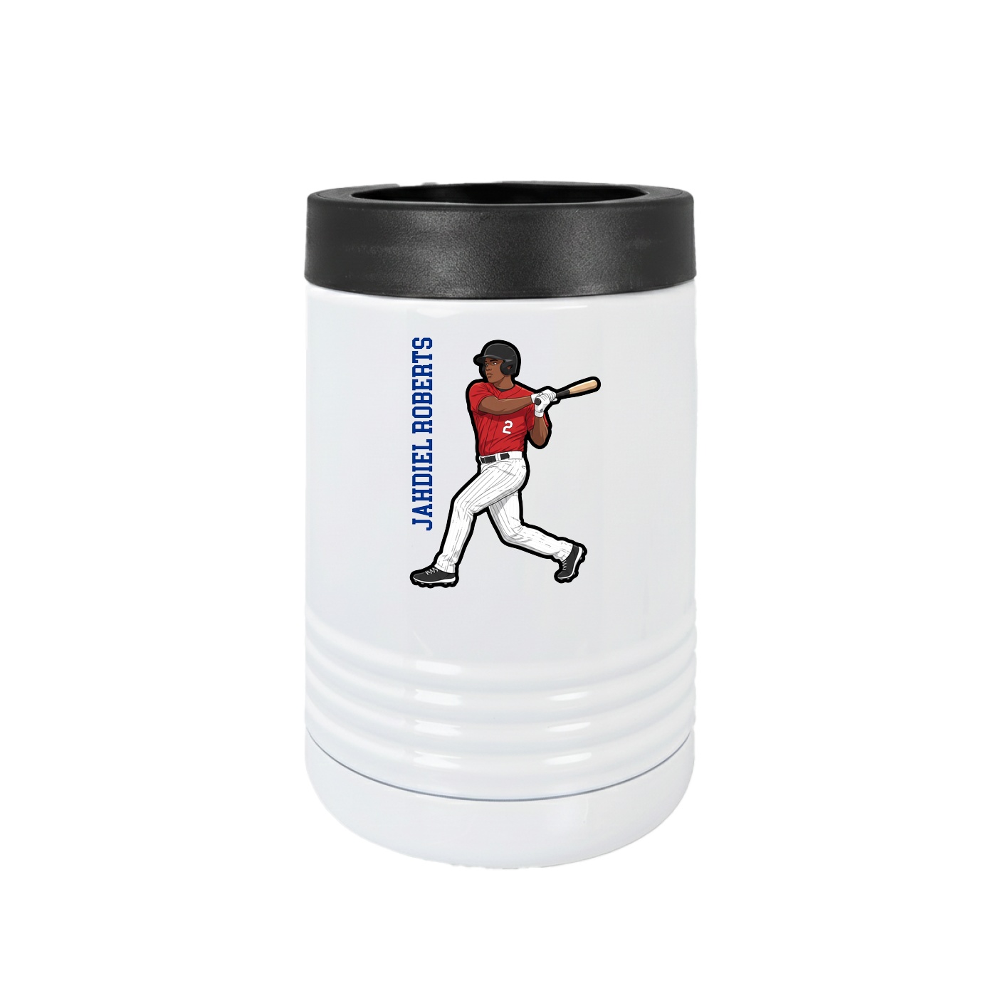 Beverage Holder — Name Vertical in White