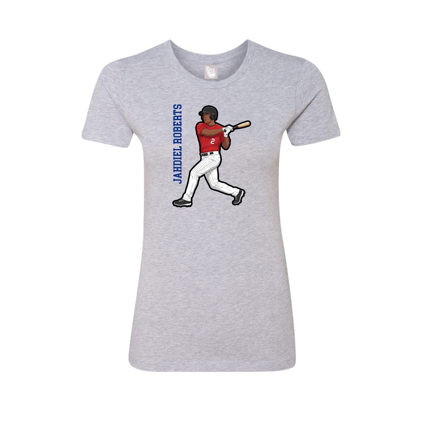 Womens Tee — Name Vertical in Grey