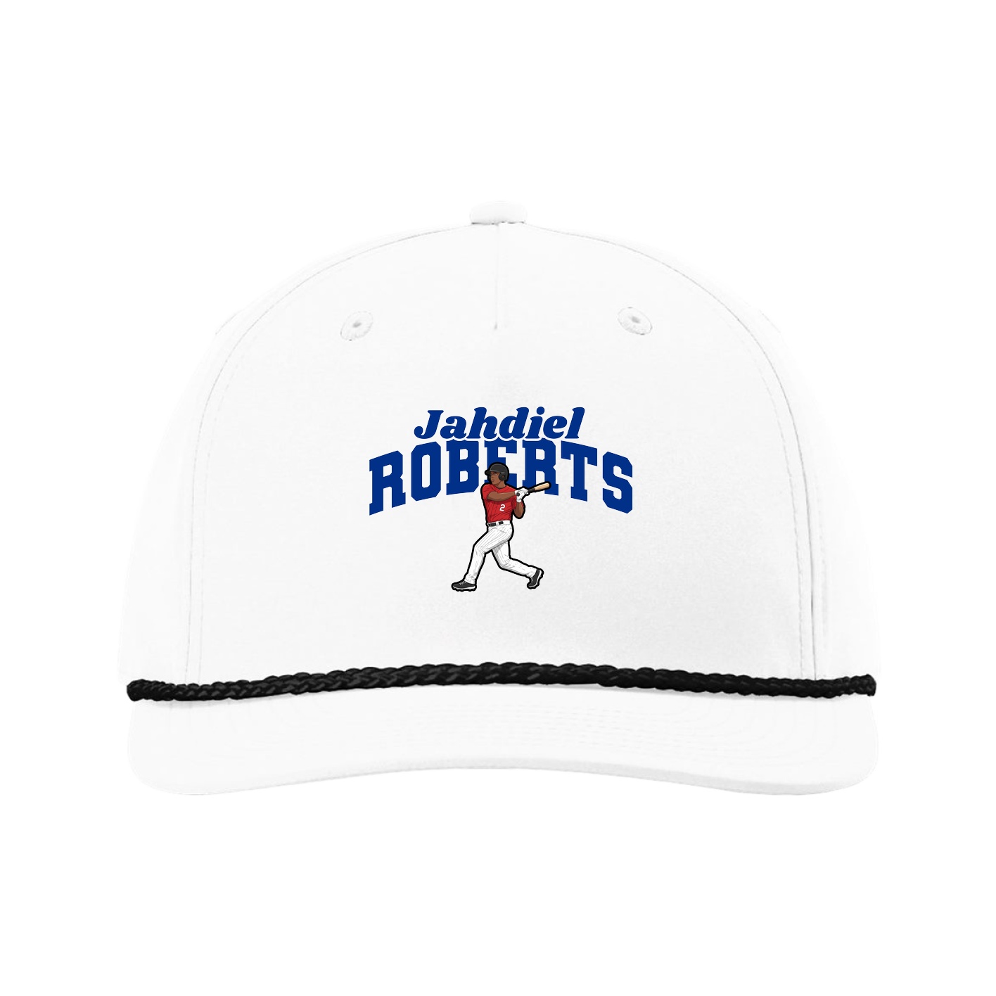 Five-Panel Classic Rope Cap — Signature Arch in White