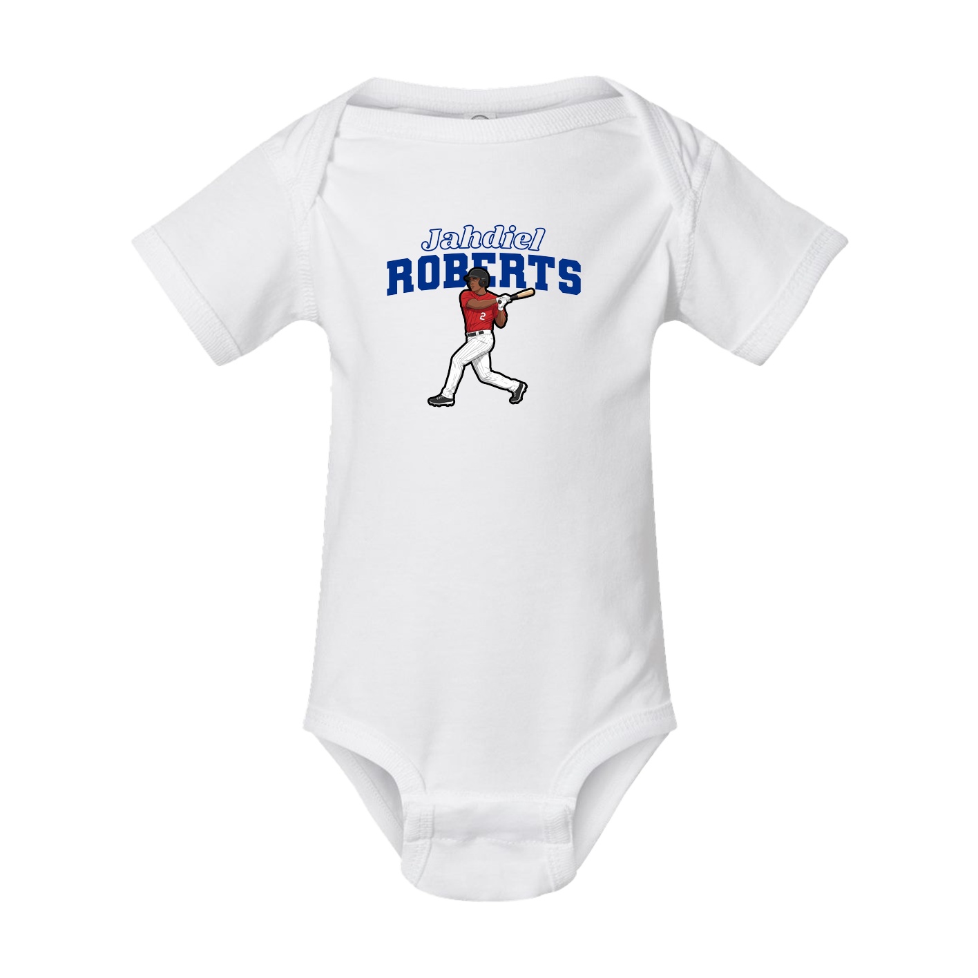 Baby Onesie — Name Arch in White