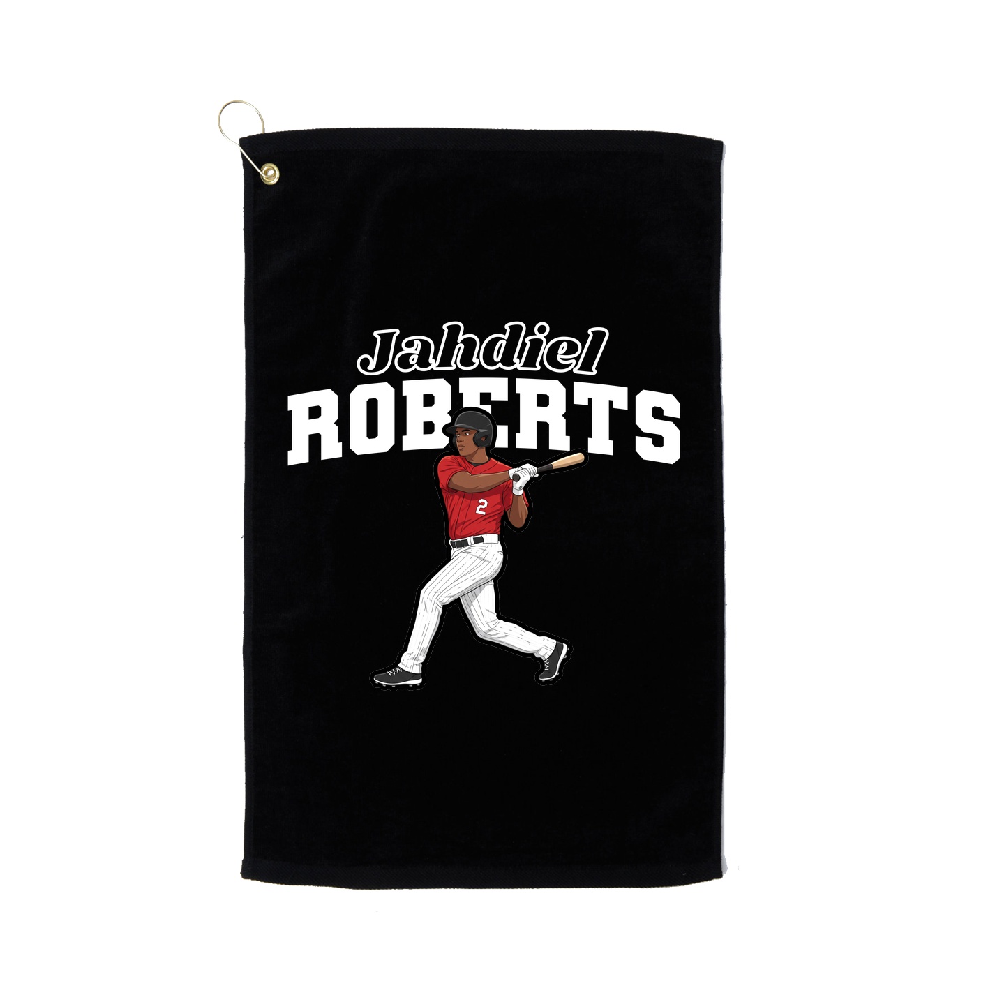 Golf Towel — Name Arch in Black