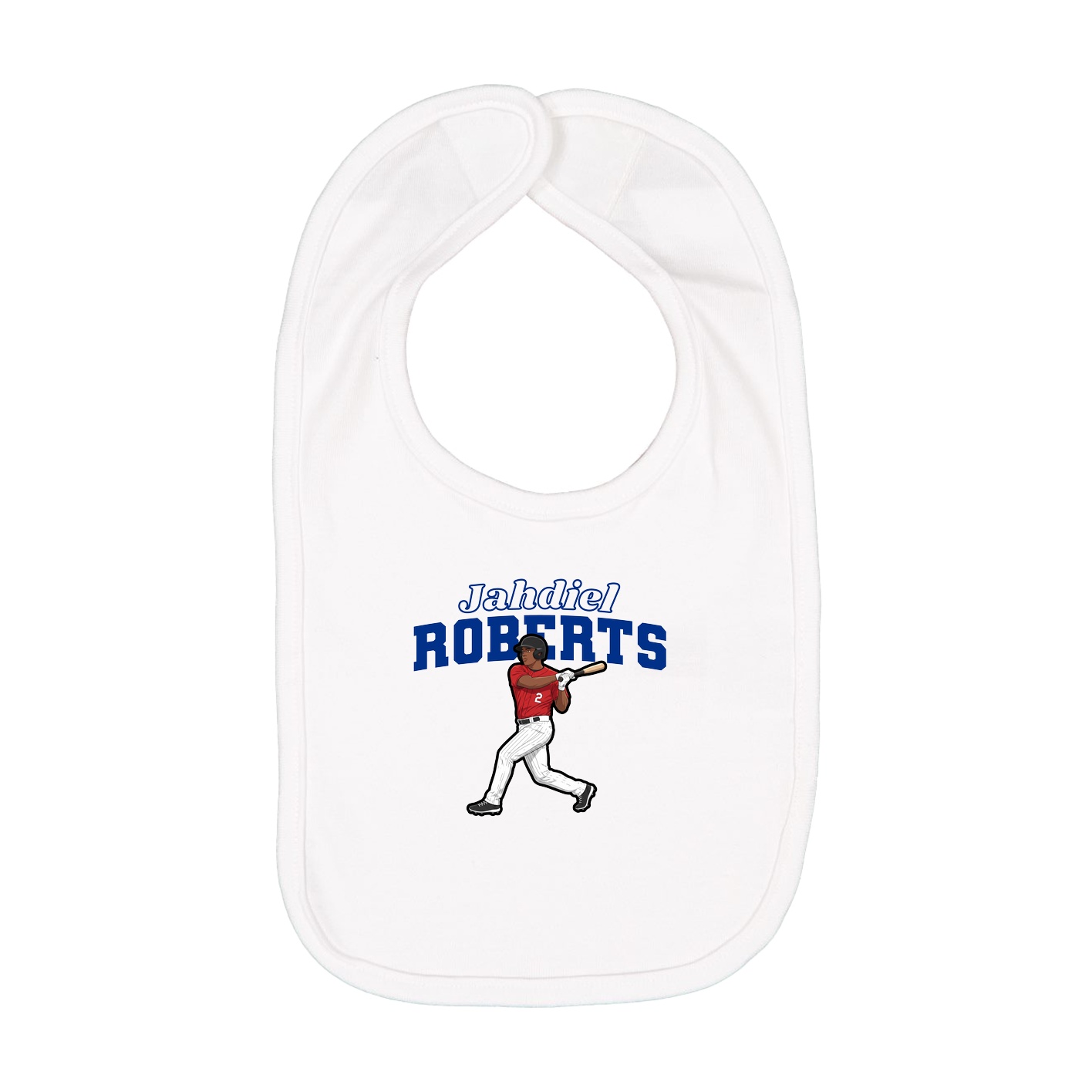 Infant Bib — Name Arch in White