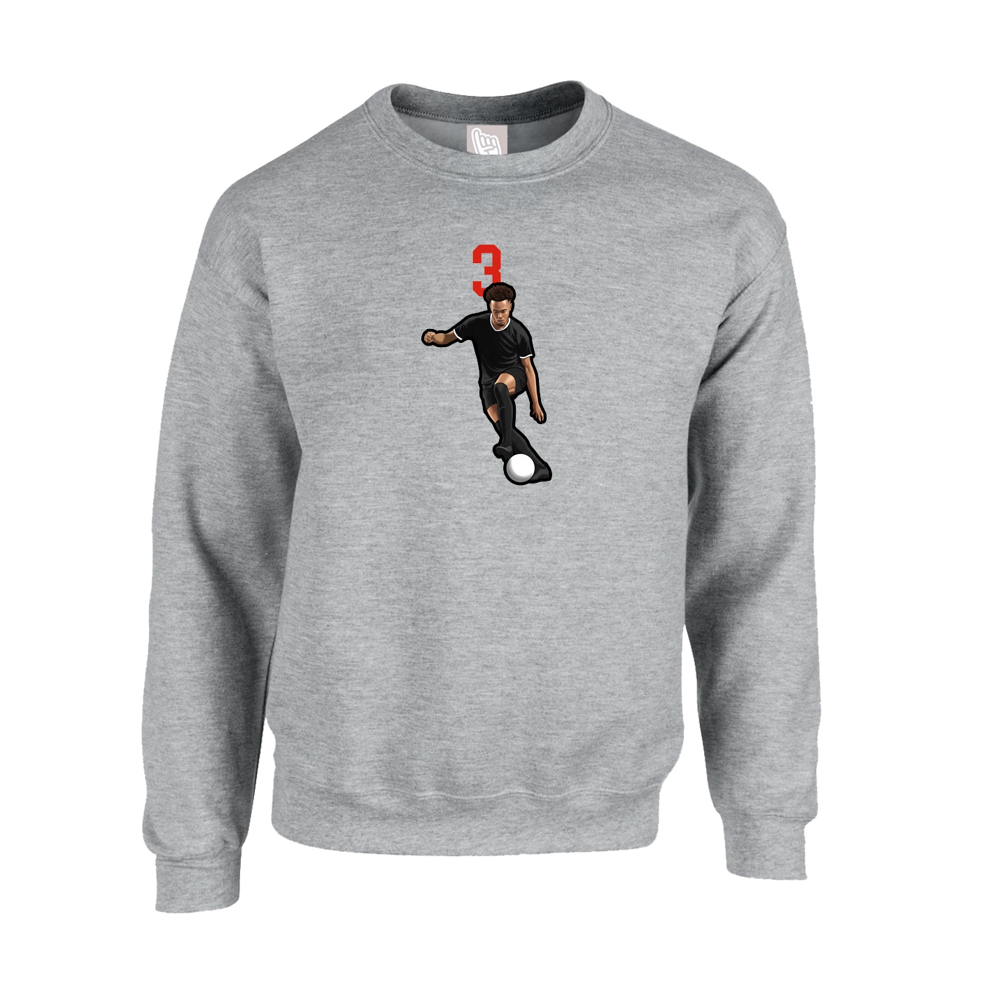 Fleece Crew — Number Top in Grey