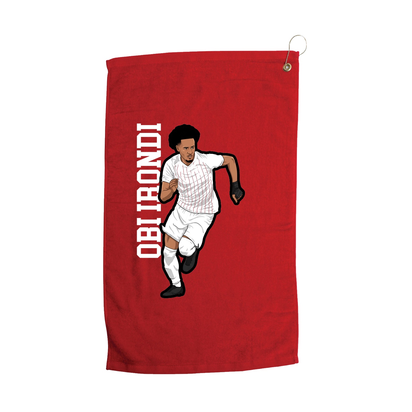 Golf Towel — Name Vertical in Red