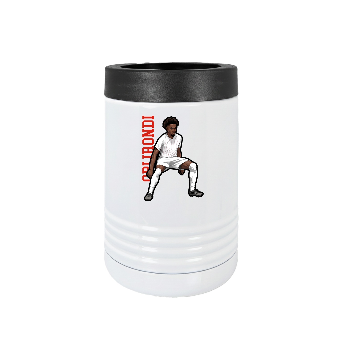 Beverage Holder — Name Vertical in White