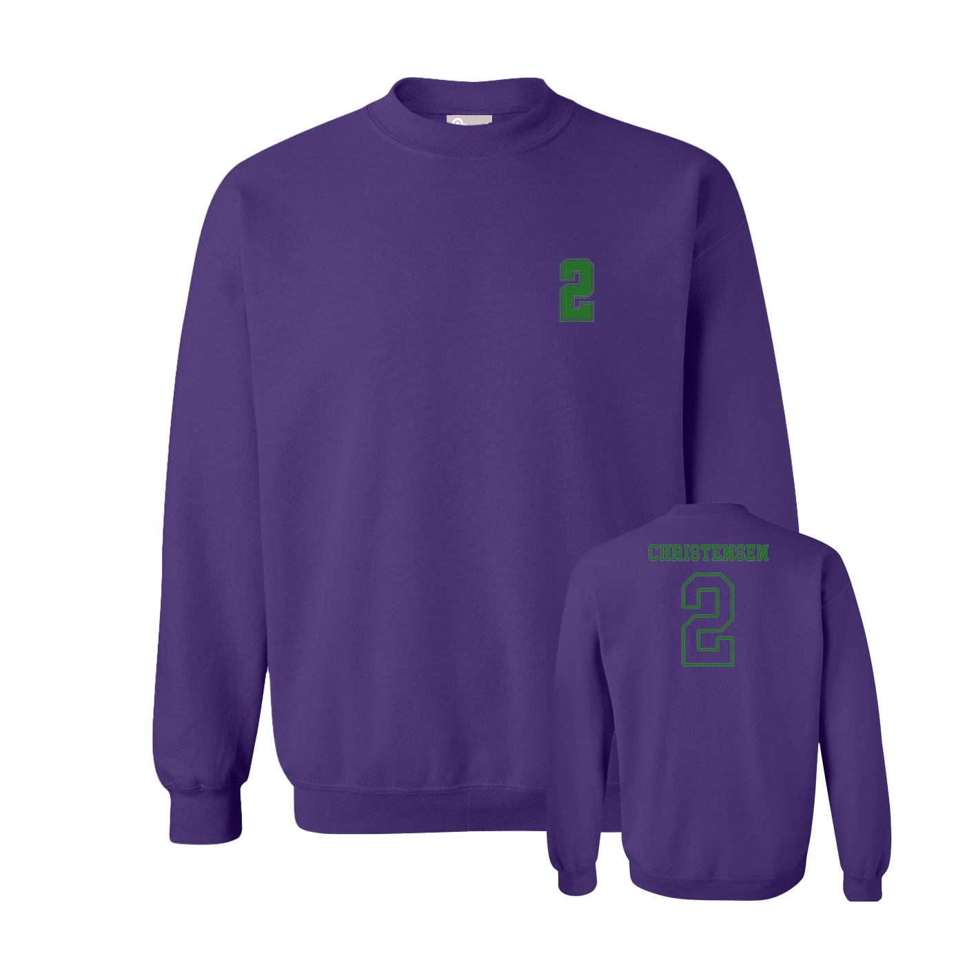 Fleece Crew — Chest Back in Purple