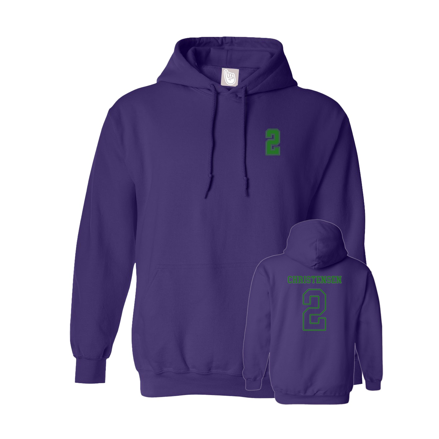 Youth Hoodie — Chest Back in Purple