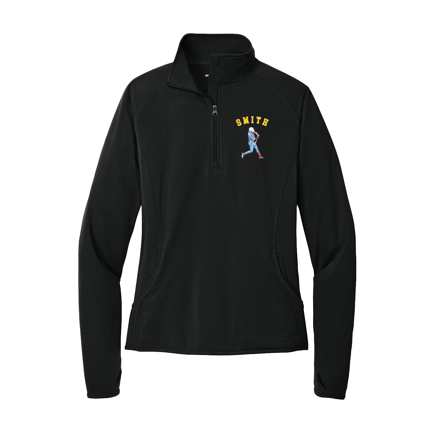 Women's Q-Zip Pullover — Shirsey Arch in Black