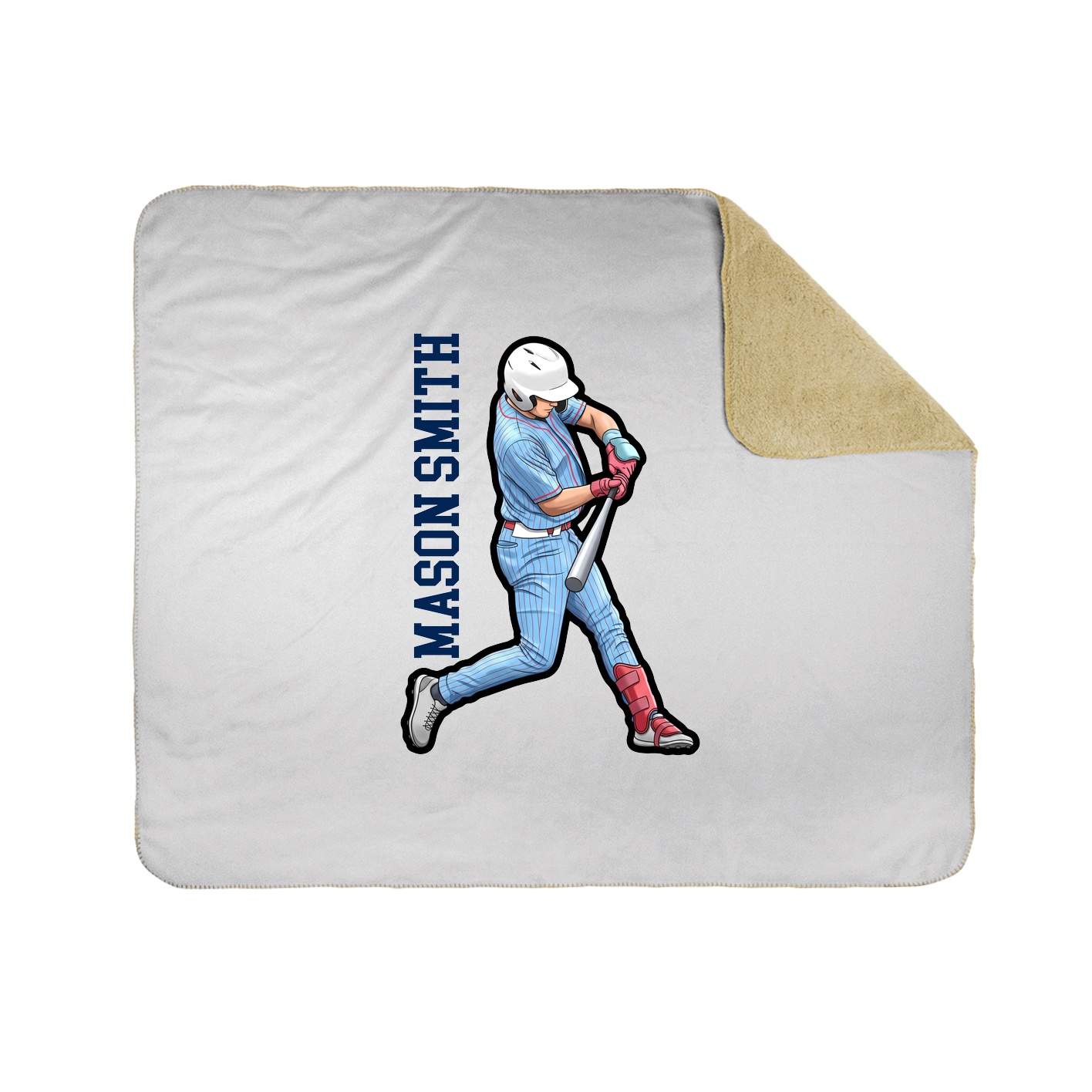 Throw Blanket — Name Vertical in White