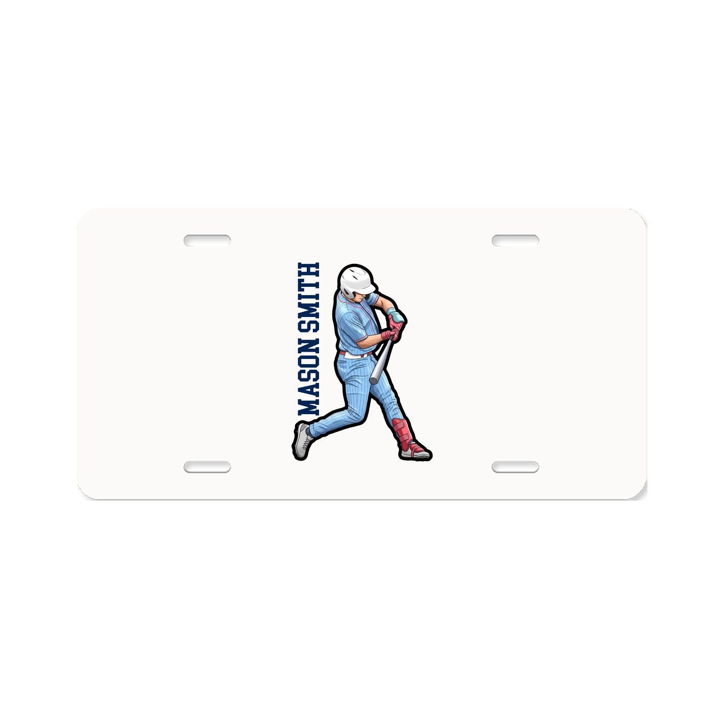 License Plate — Name Vertical in Classic