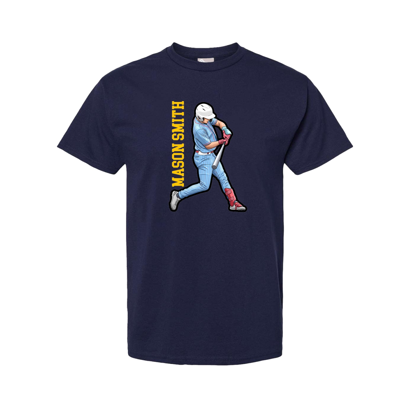 Youth Tee — Name Vertical in Navy