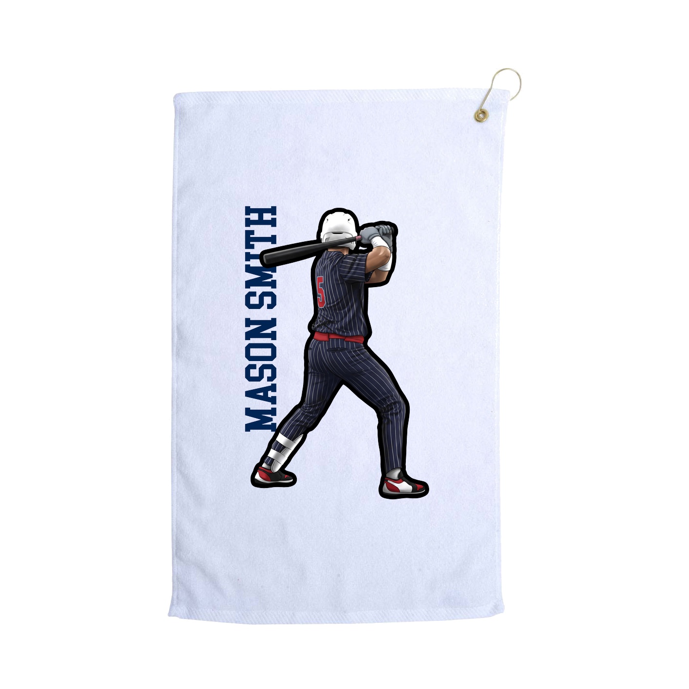 Golf Towel — Name Vertical in White